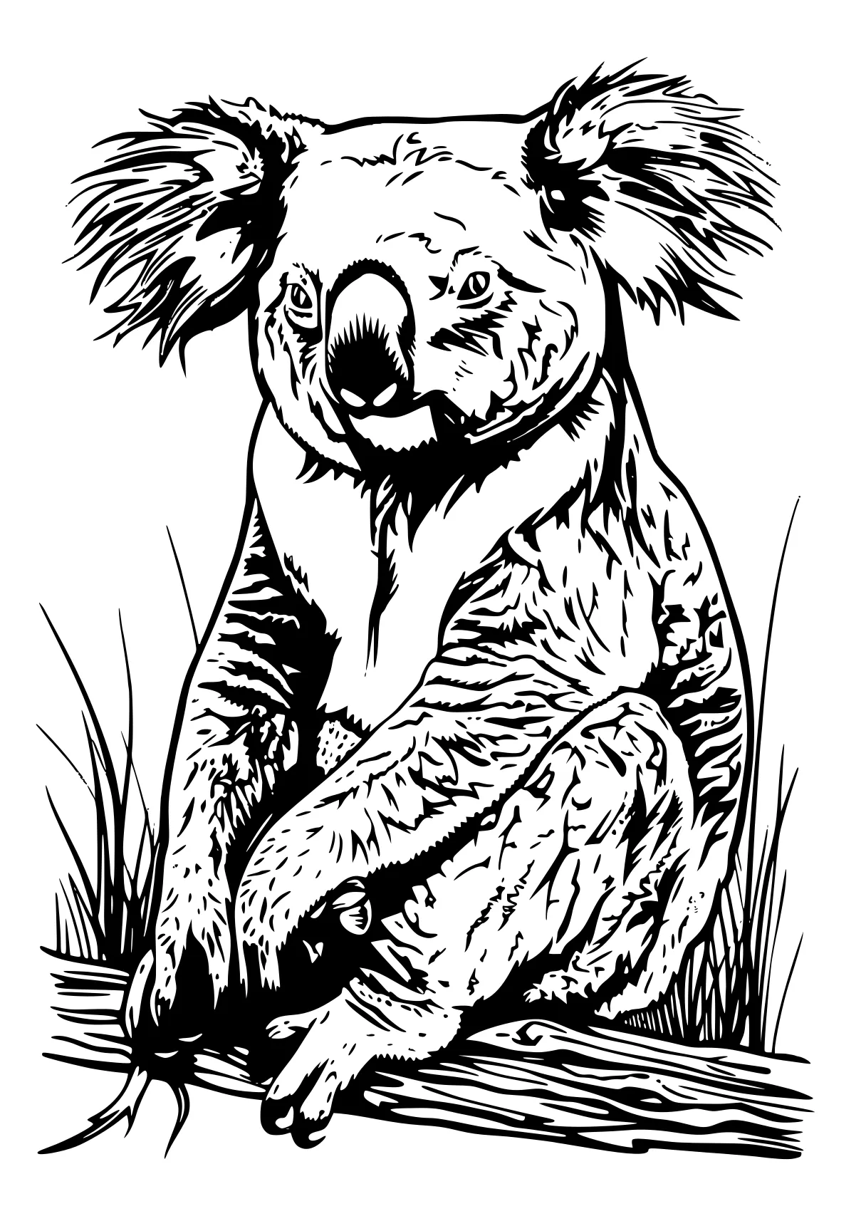 koala coloring page koala, sloth, panda, raccoon, madagascar, free downloads