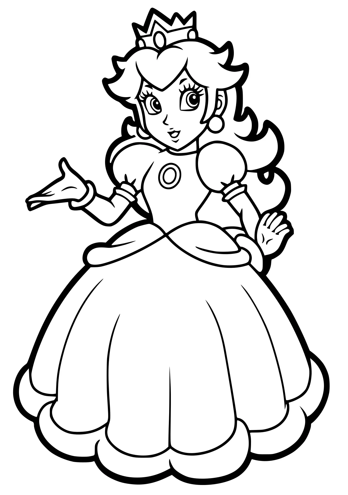 princess peach coloring page peach, rosalina, diana, sailor, daisy, free downloads