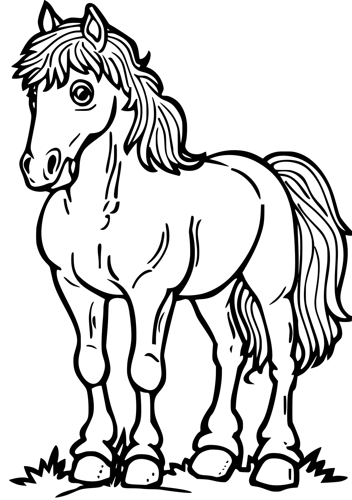 horse colouring horse, unicorn, pony, pegasus, mlp, free coloring page downloads