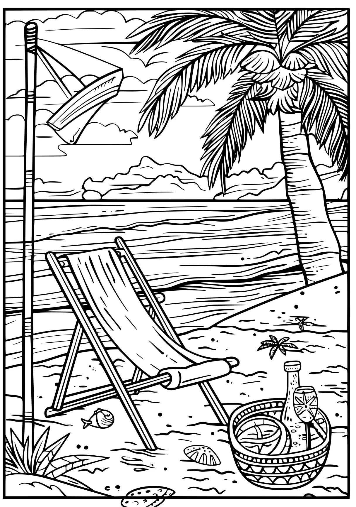 beach coloring pages palm, pencils, coloring, free page downloads