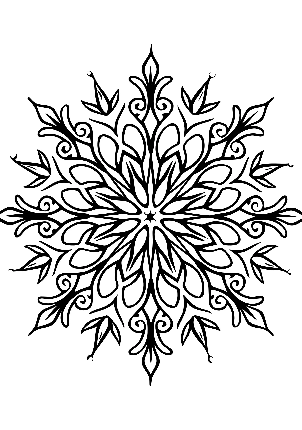 snowflakes coloring pages mandala, mandalas, zentangle, ornament, free page downloads