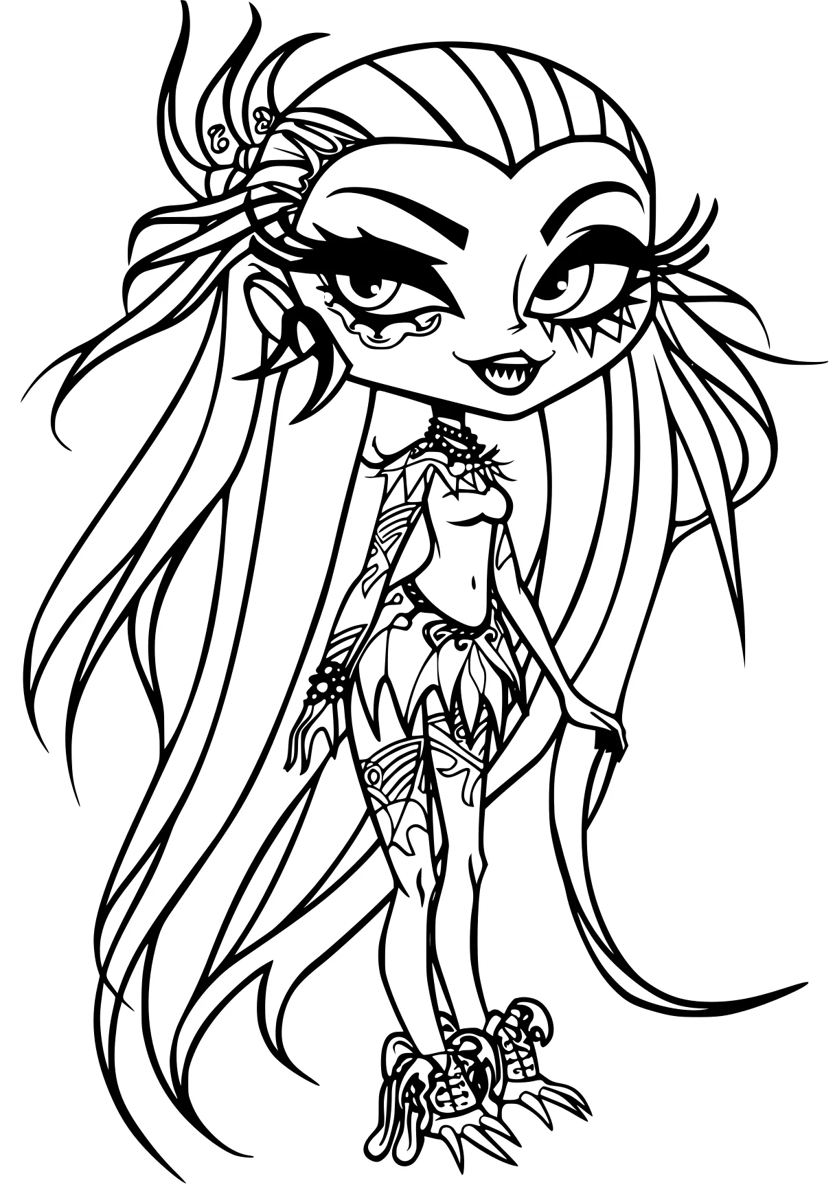 monster high coloring page mermaid, winx, moana, widow, printables, free downloads