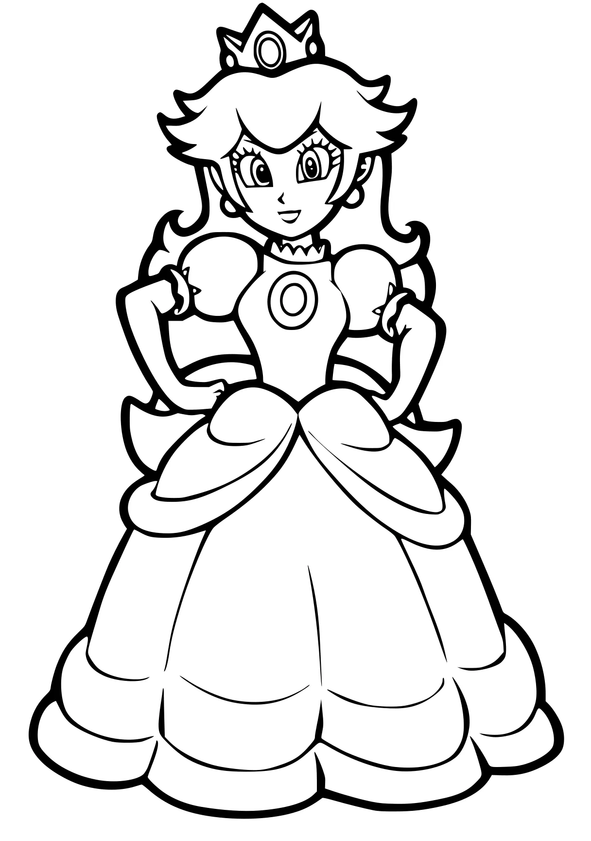 super mario coloring page peach, rosalina, daisy, princess, bowser, free downloads