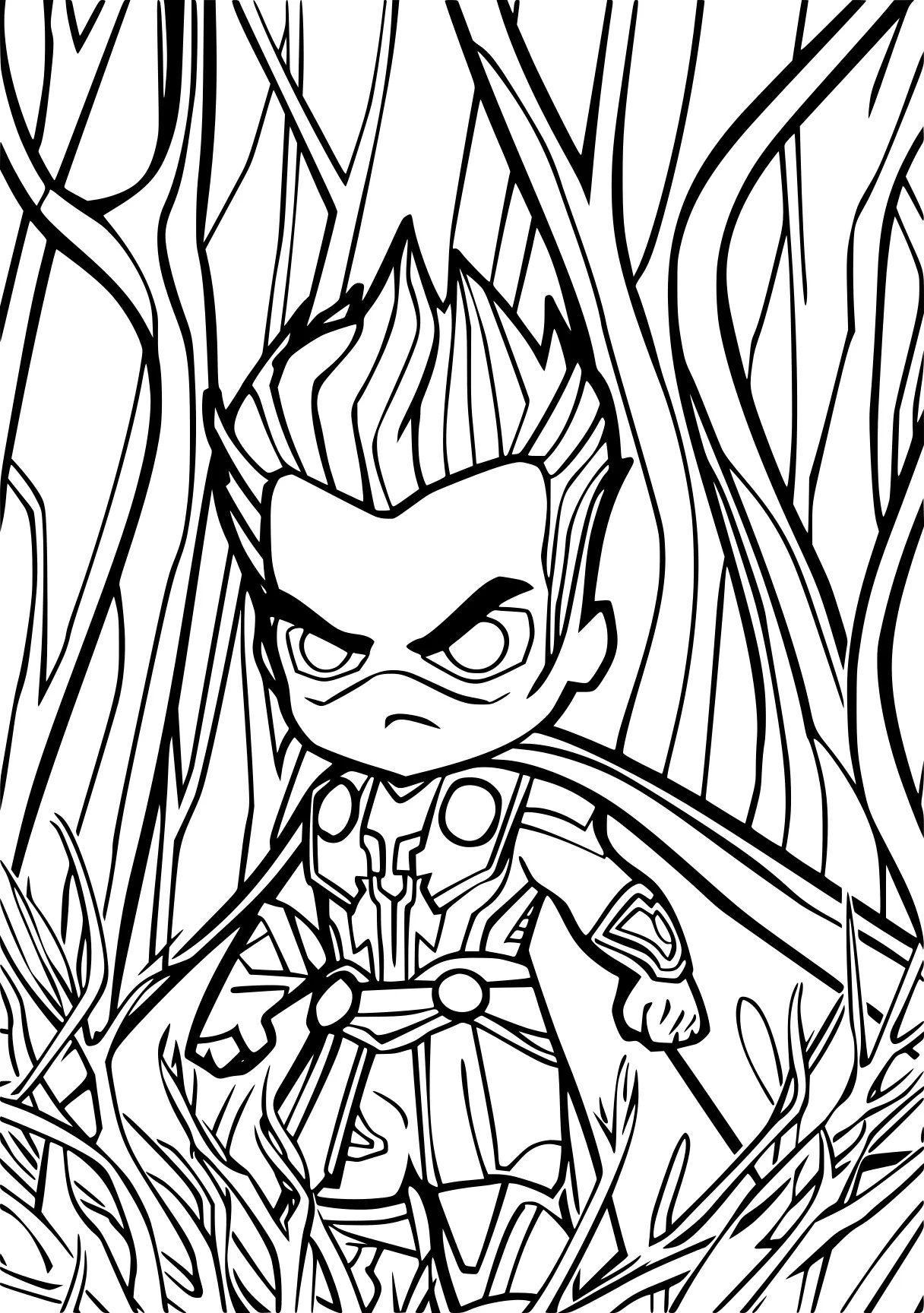 coloring print groot, vegeta, preview, pencils, bat, free page downloads