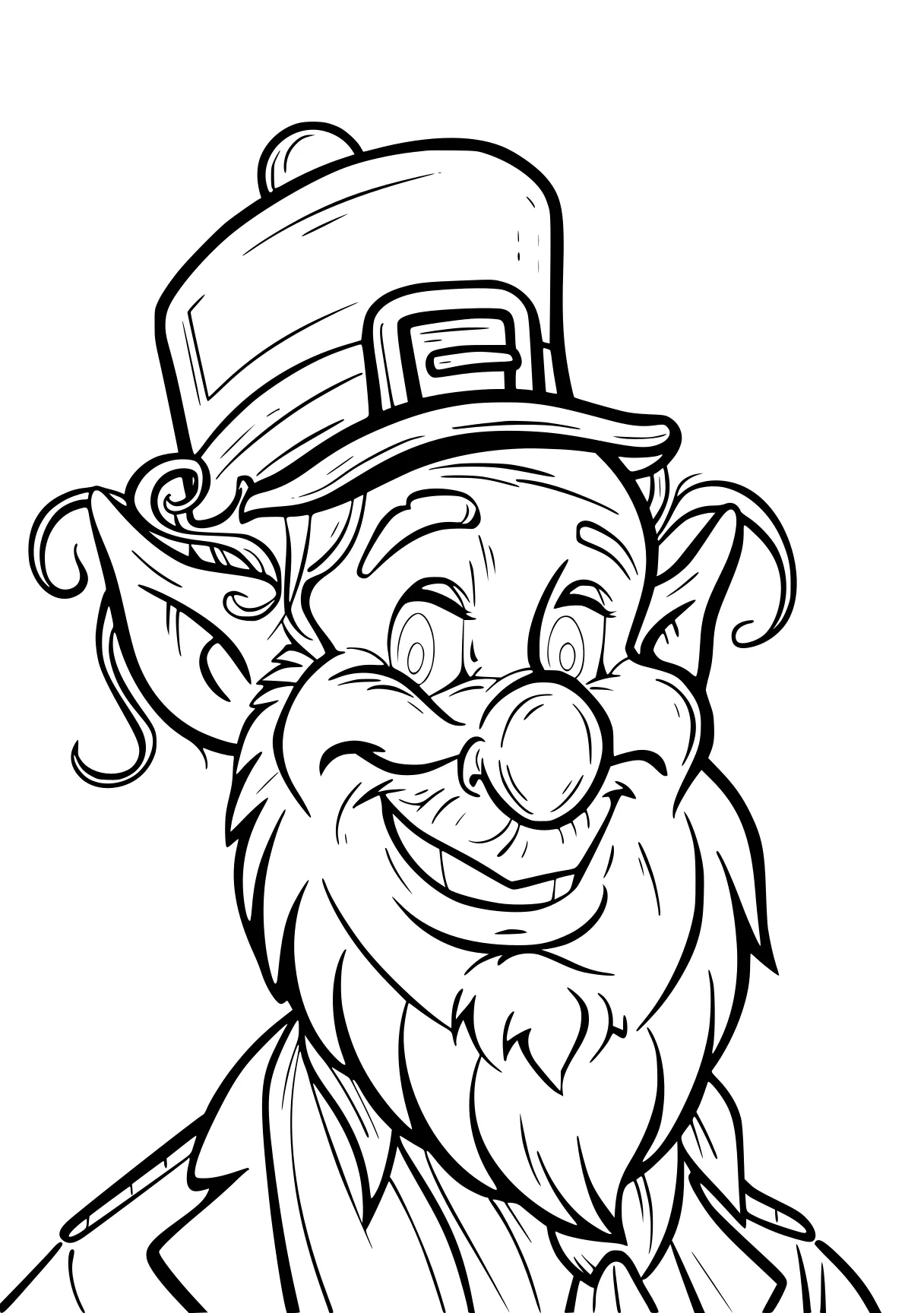 st patricks day colouring pages leprechaun, gnome, claus, clown, wizard, free coloring page downloads