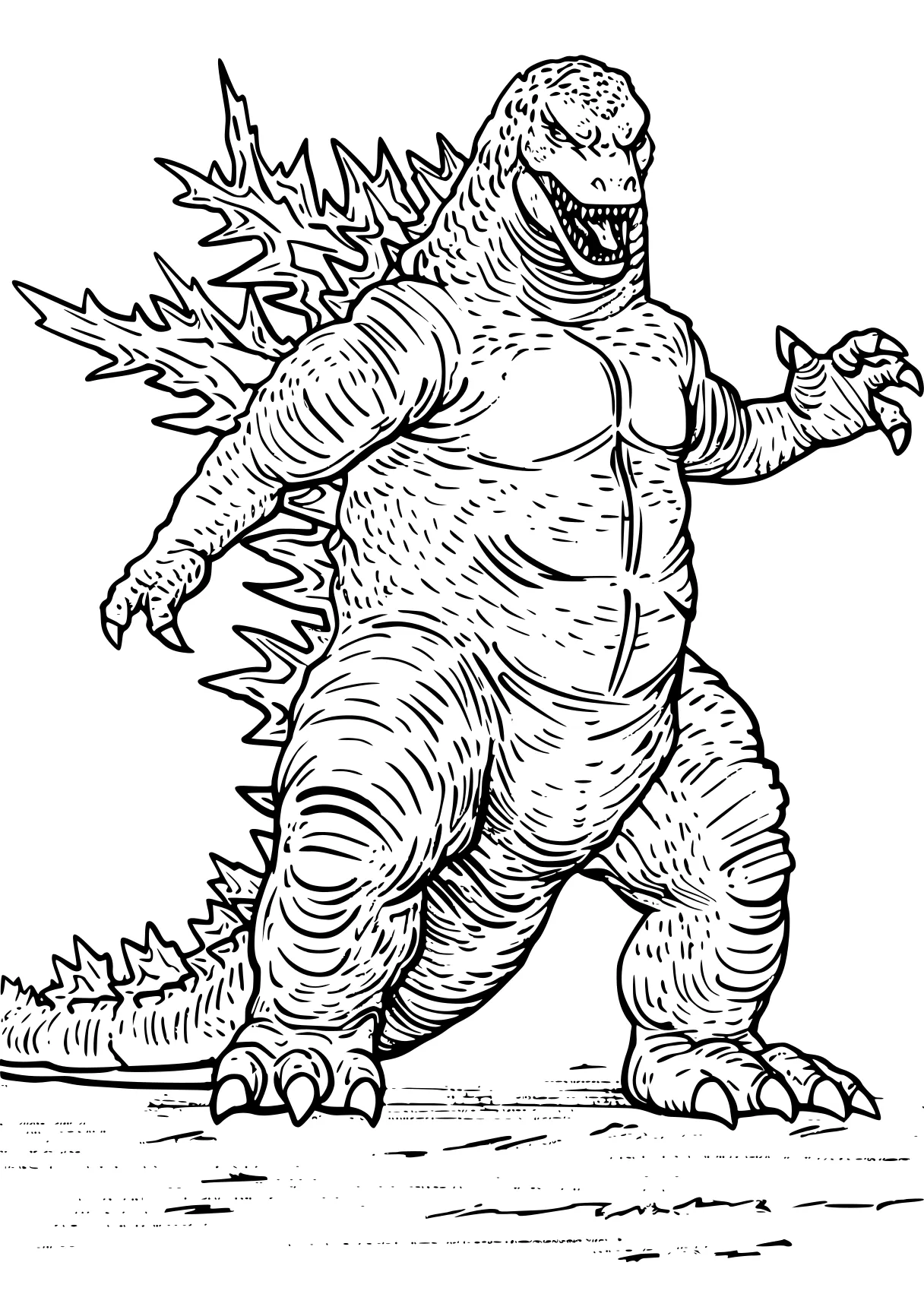 godzilla coloring pages godzilla, tyrannosaurus, trex, t-rex, triceratops, free page downloads