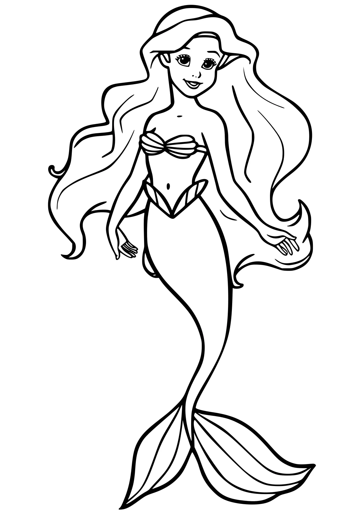 little mermaid coloring page mermaid, ariel, siren, jasmine, moana, free downloads