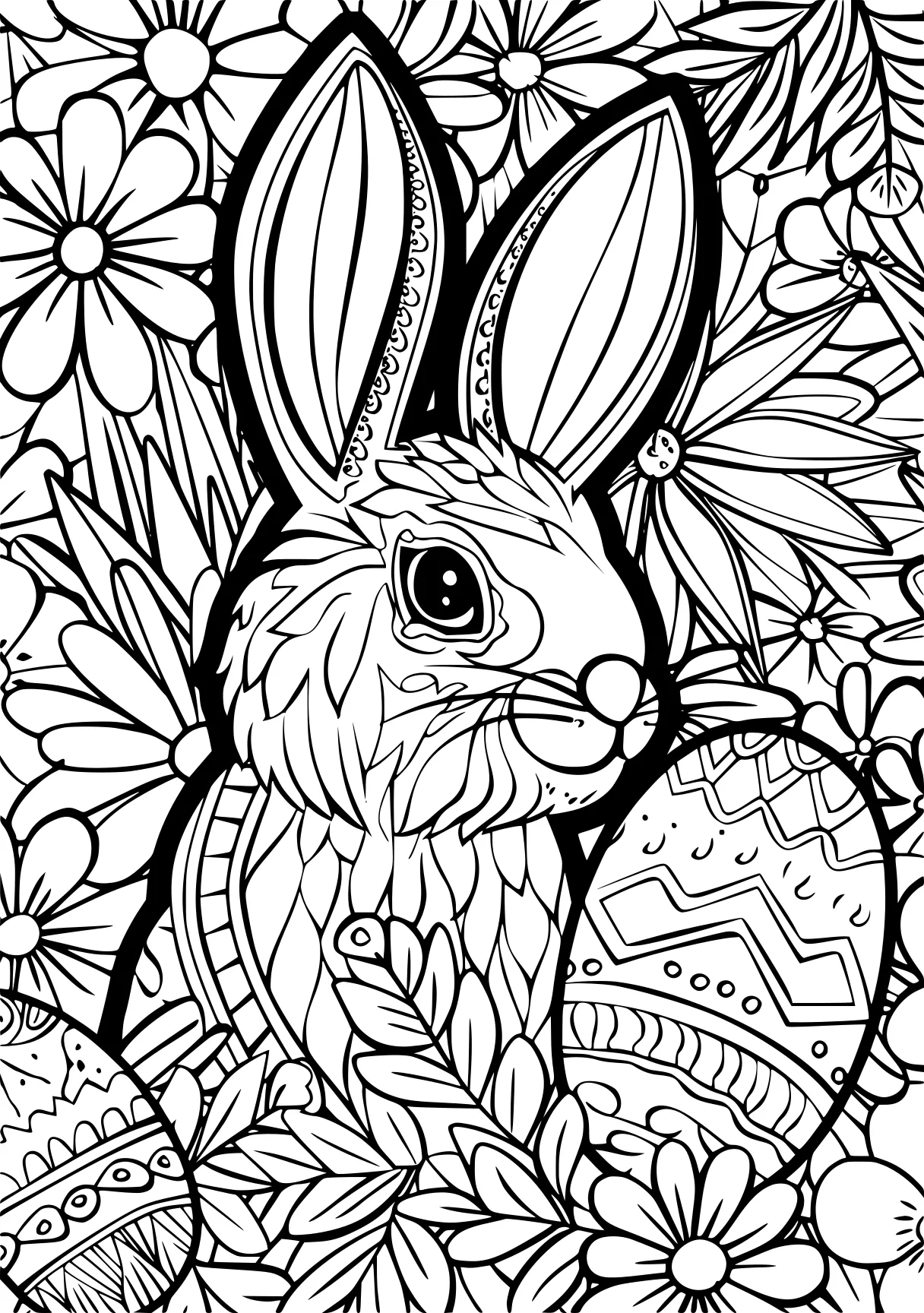 easter coloring sheets, zentangle, rabbit, bunny, free page downloads