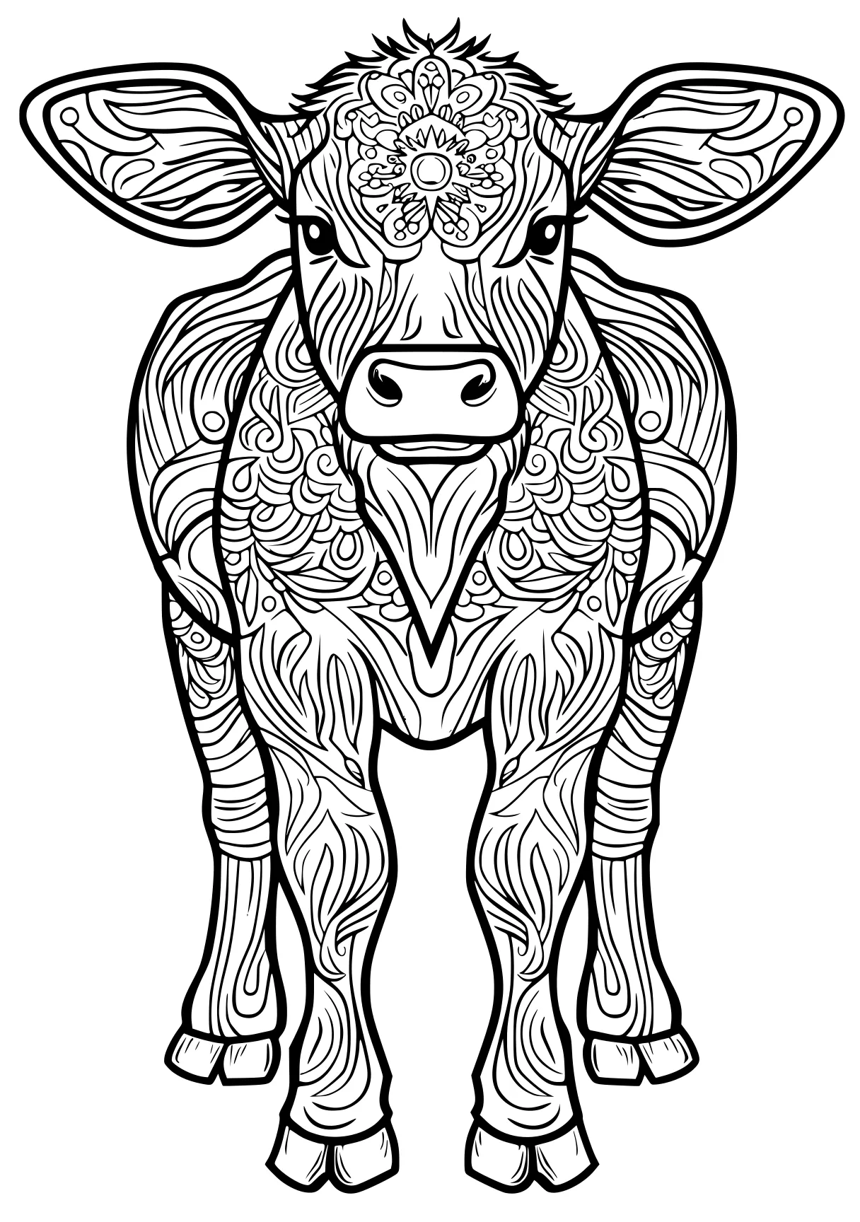 cow coloring sheet cow, buffalo, rhino, moose, illustrator, free page downloads