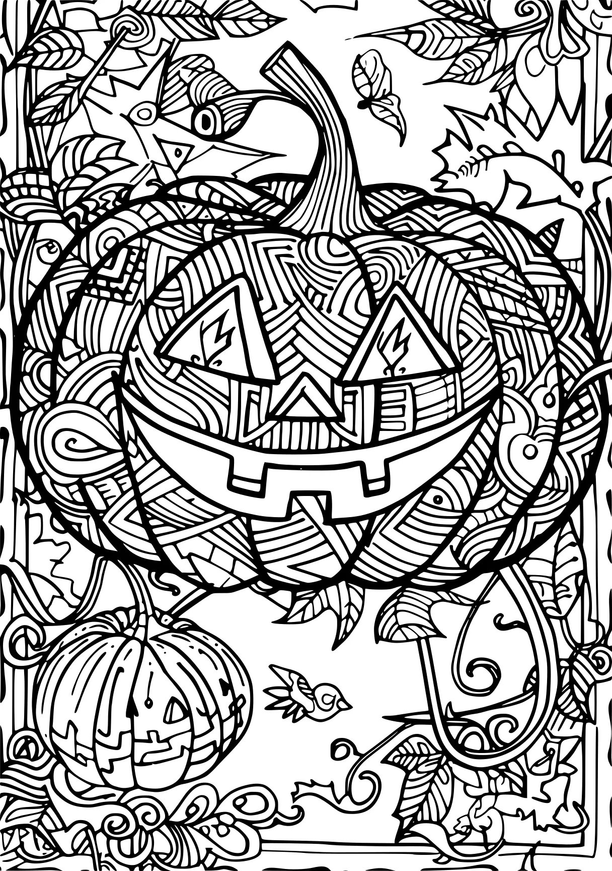 pumpkin coloring pages, pumpkin, witchy, zentangle, free page downloads