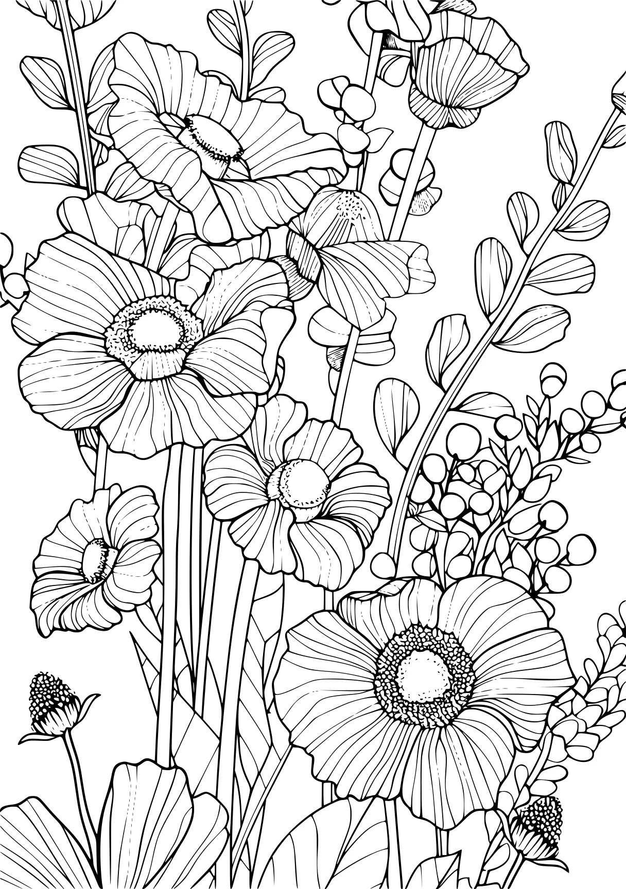 adult coloring books online, zentangle, colouring, flowers, free page downloads