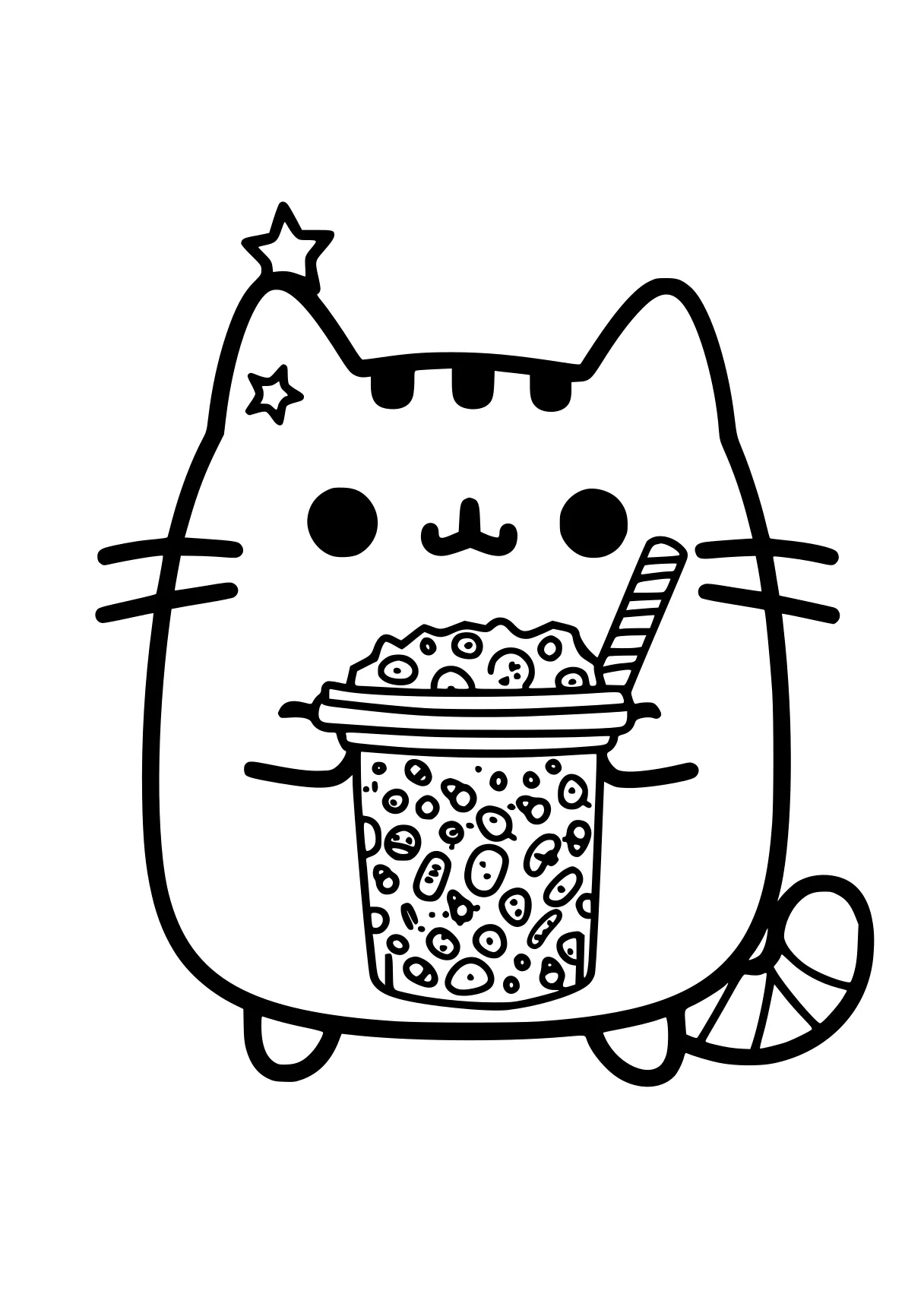 pusheen coloring pages popcorn, pusheen, cinnamoroll, cup, unikitty, free page downloads