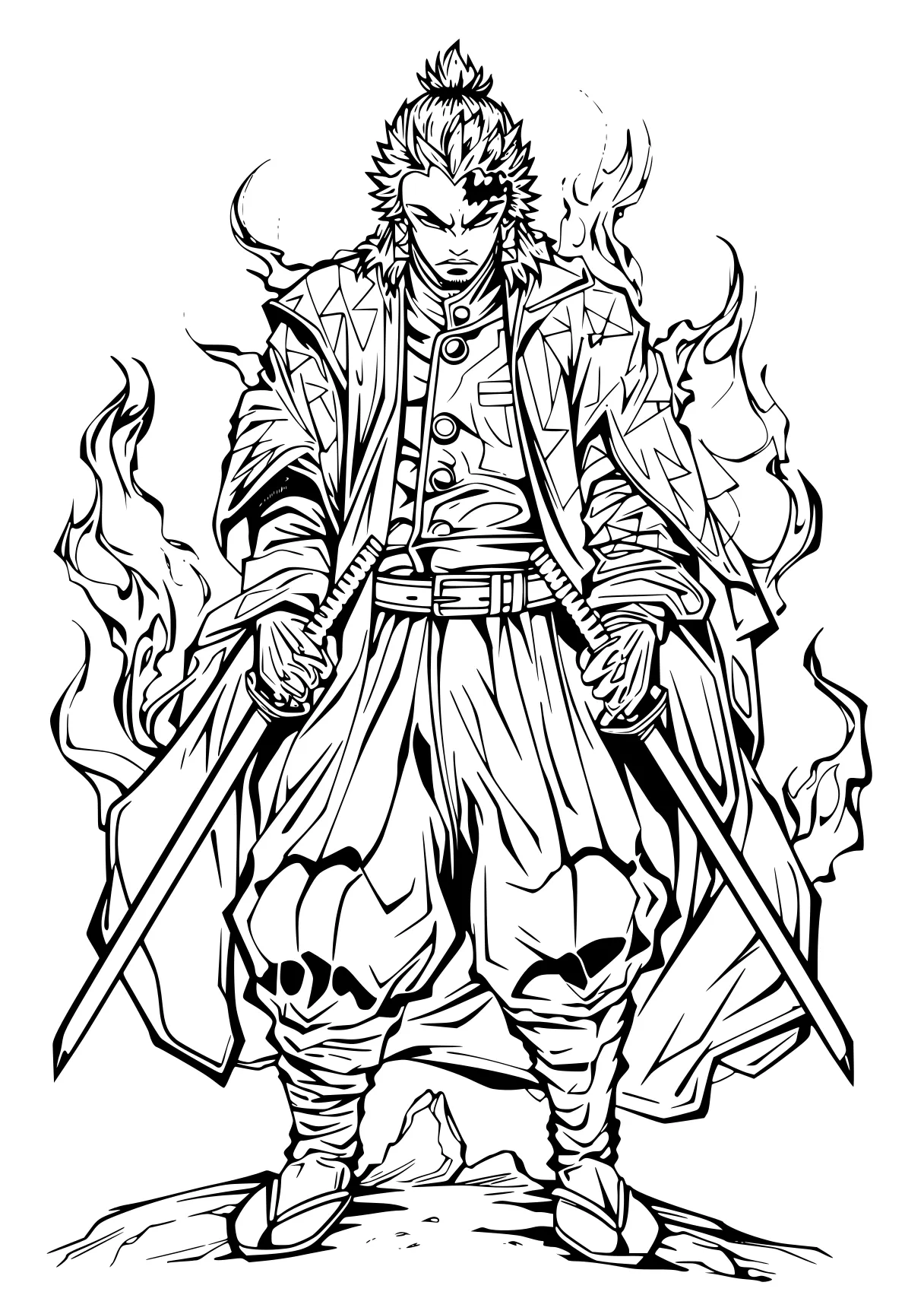 demon slayer colouring pages tanjiro, luffy, scarecrow, wizard, firefighter, free coloring page downloads