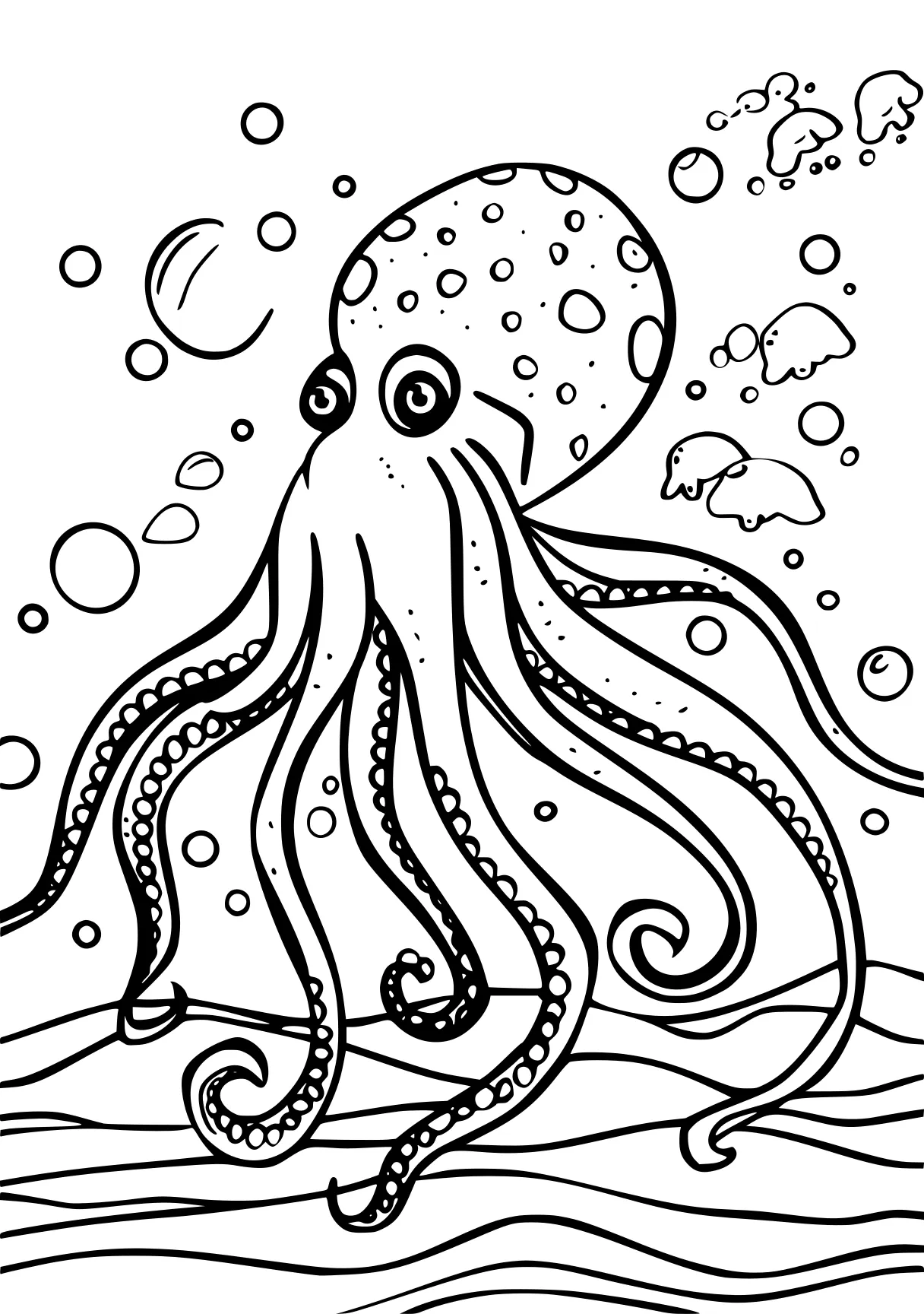 sea creature coloring page octopus, colouring, illustrator, free downloads