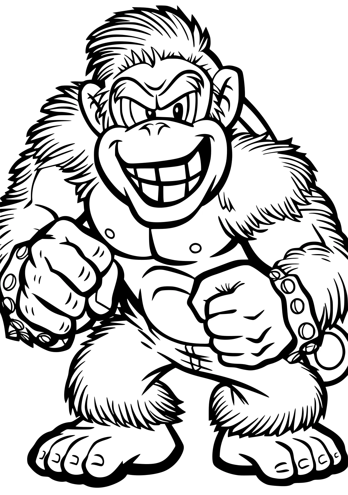 mario bros coloring pages kong, gorilla, bowser, monkey, bigfoot, free page downloads