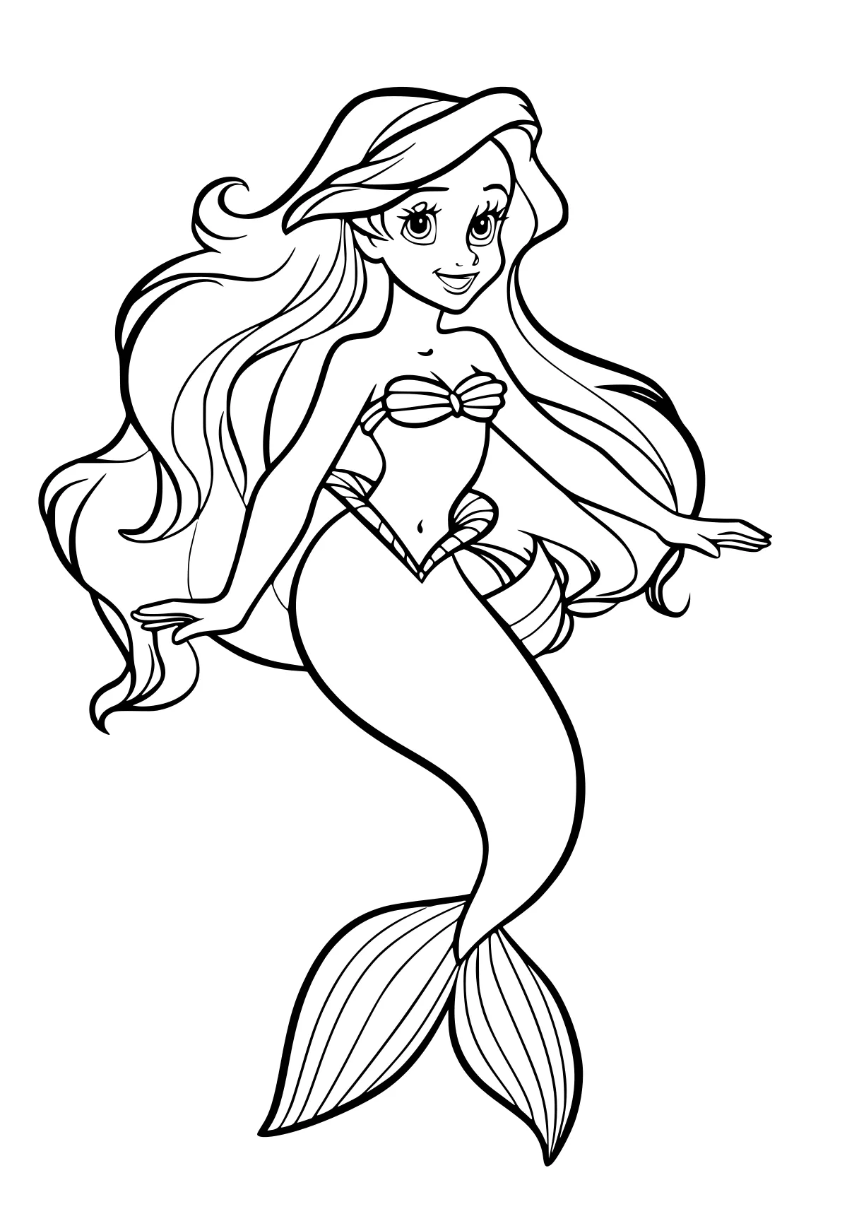 little mermaid coloring page mermaid, ariel, siren, fish, rapunzel, free downloads