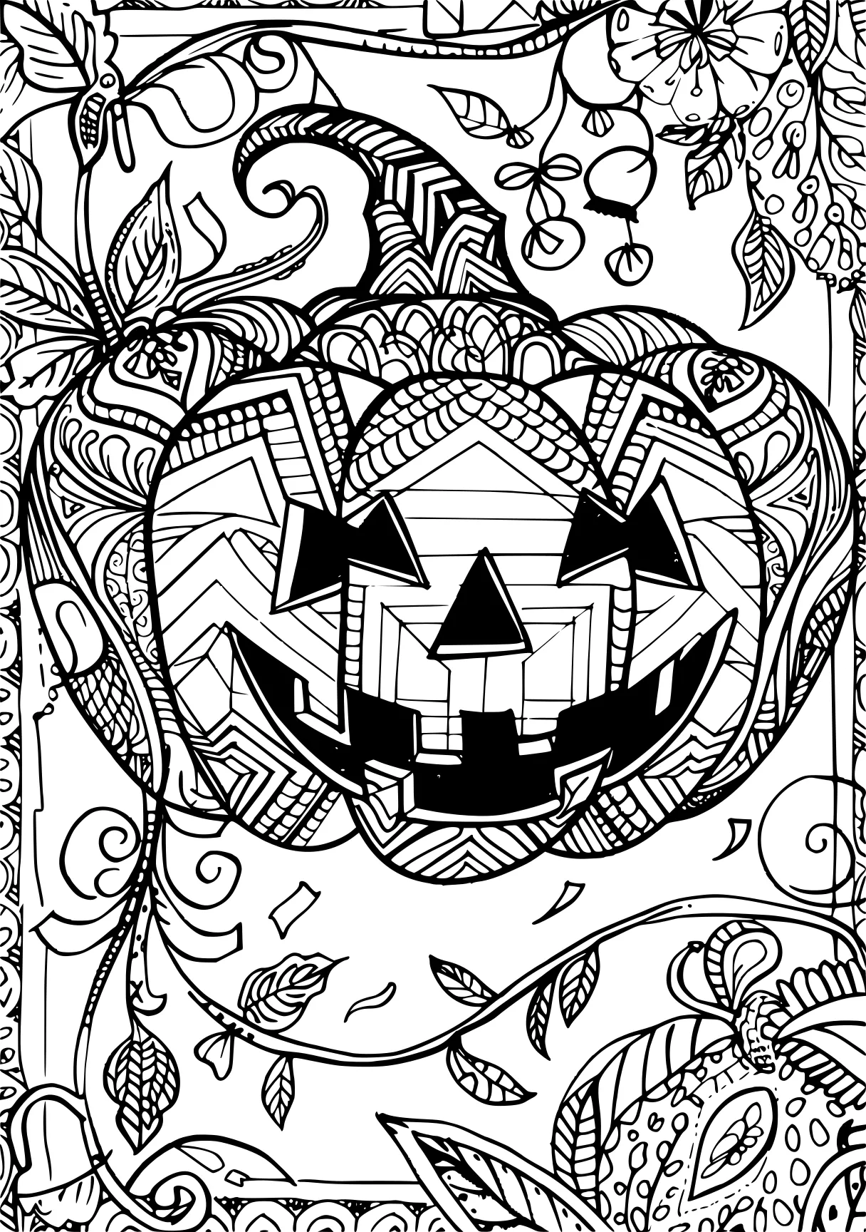 pumpkin coloring pages, zentangle, ornament, colouring, free page downloads