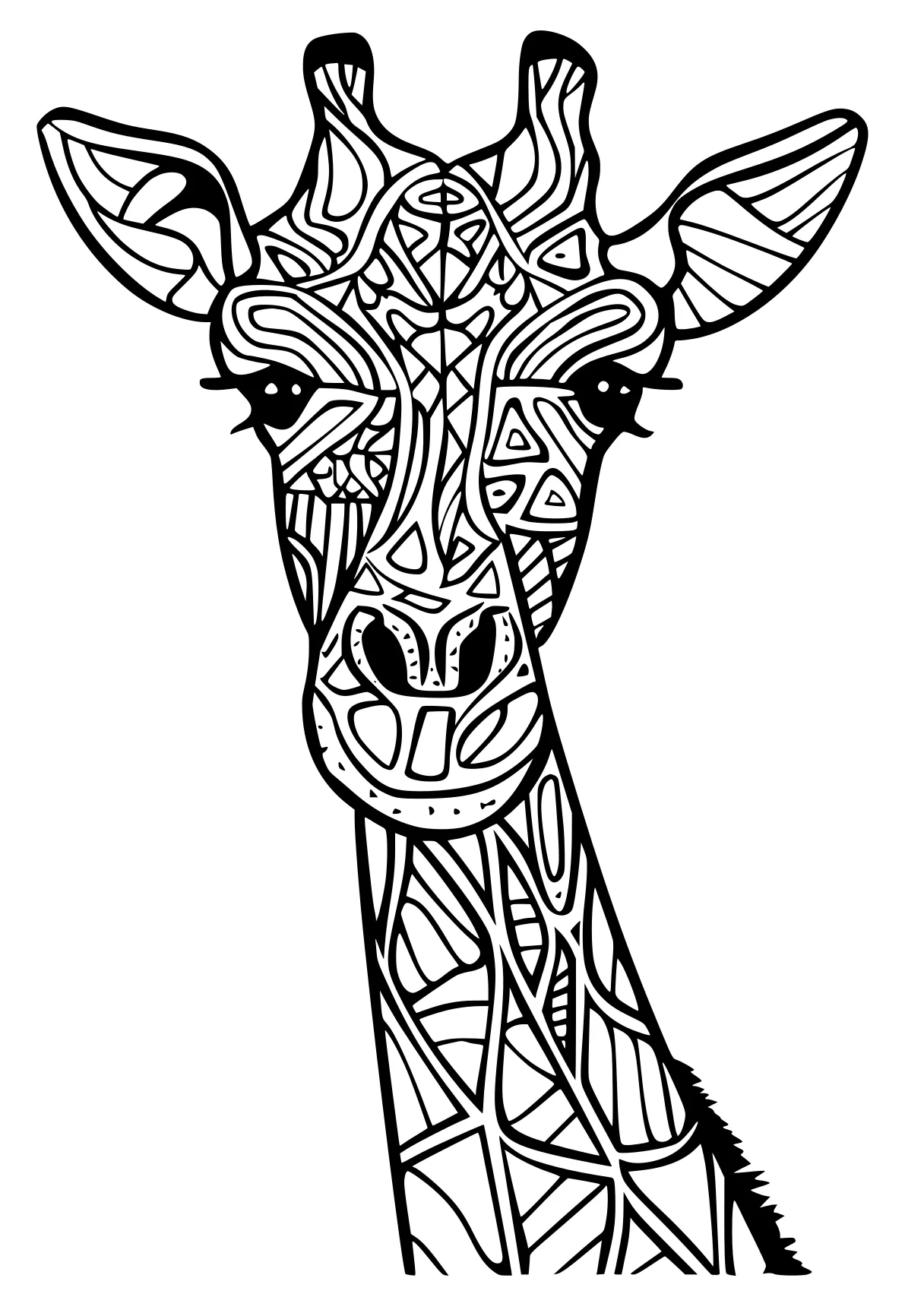 coloring pages printable animals deer, giraffe, llama, moose, cow, free page downloads