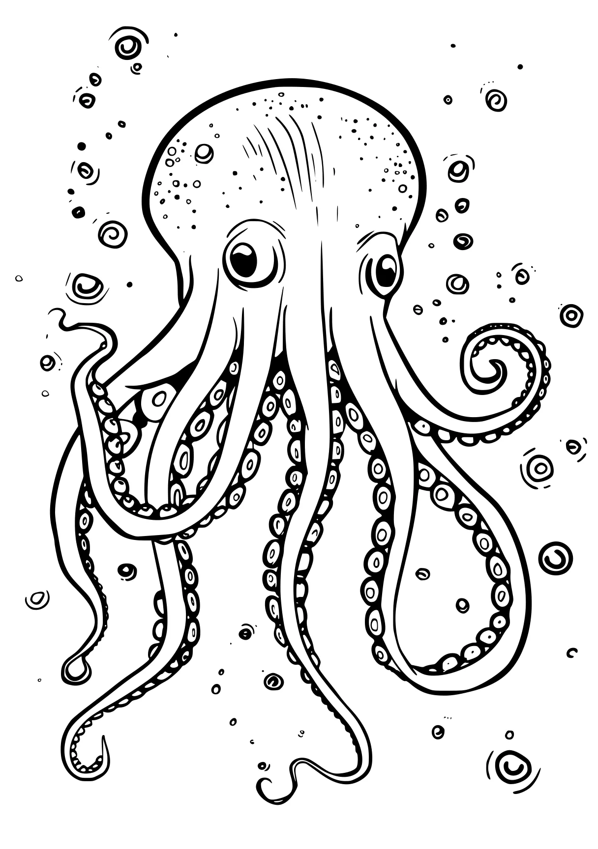 sea creature coloring page octopus, illustrator, jellyfish, free downloads