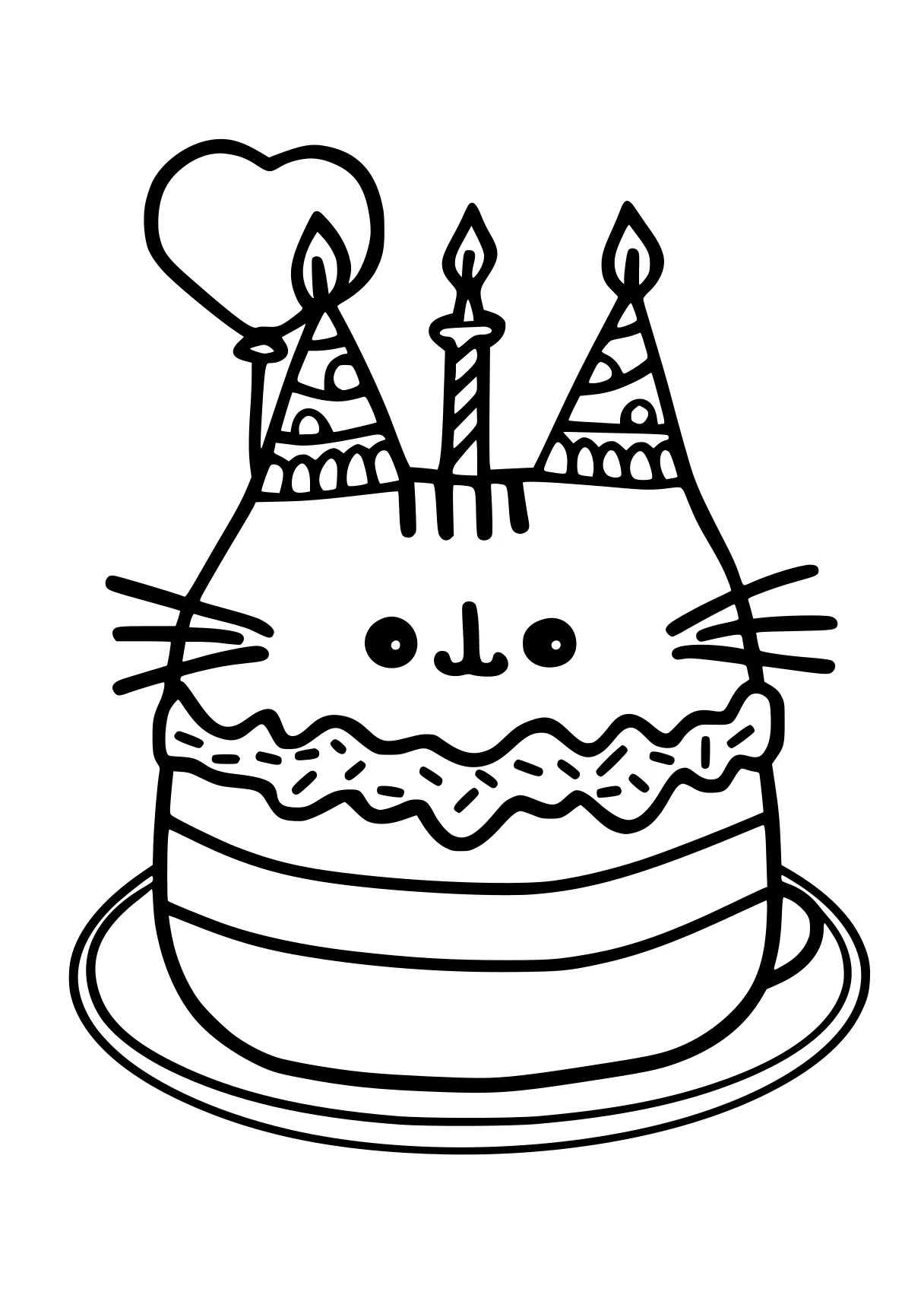 pusheen coloring pages birthday, cake, pusheen, free page downloads