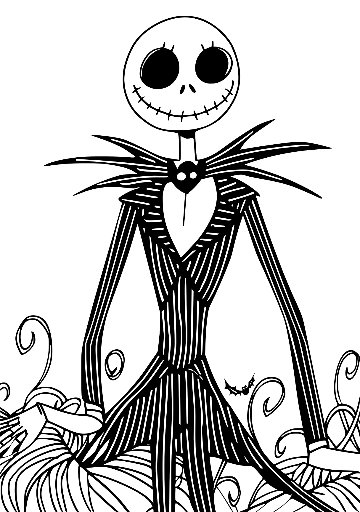 coloring pages nightmare before christmas skellington, vampirina, muertos, skeleton, scarecrow, free page downloads