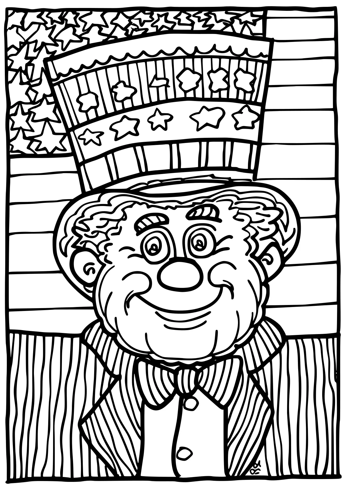 4th of july coloring page, leprechaun, krueger, humpty, free downloads