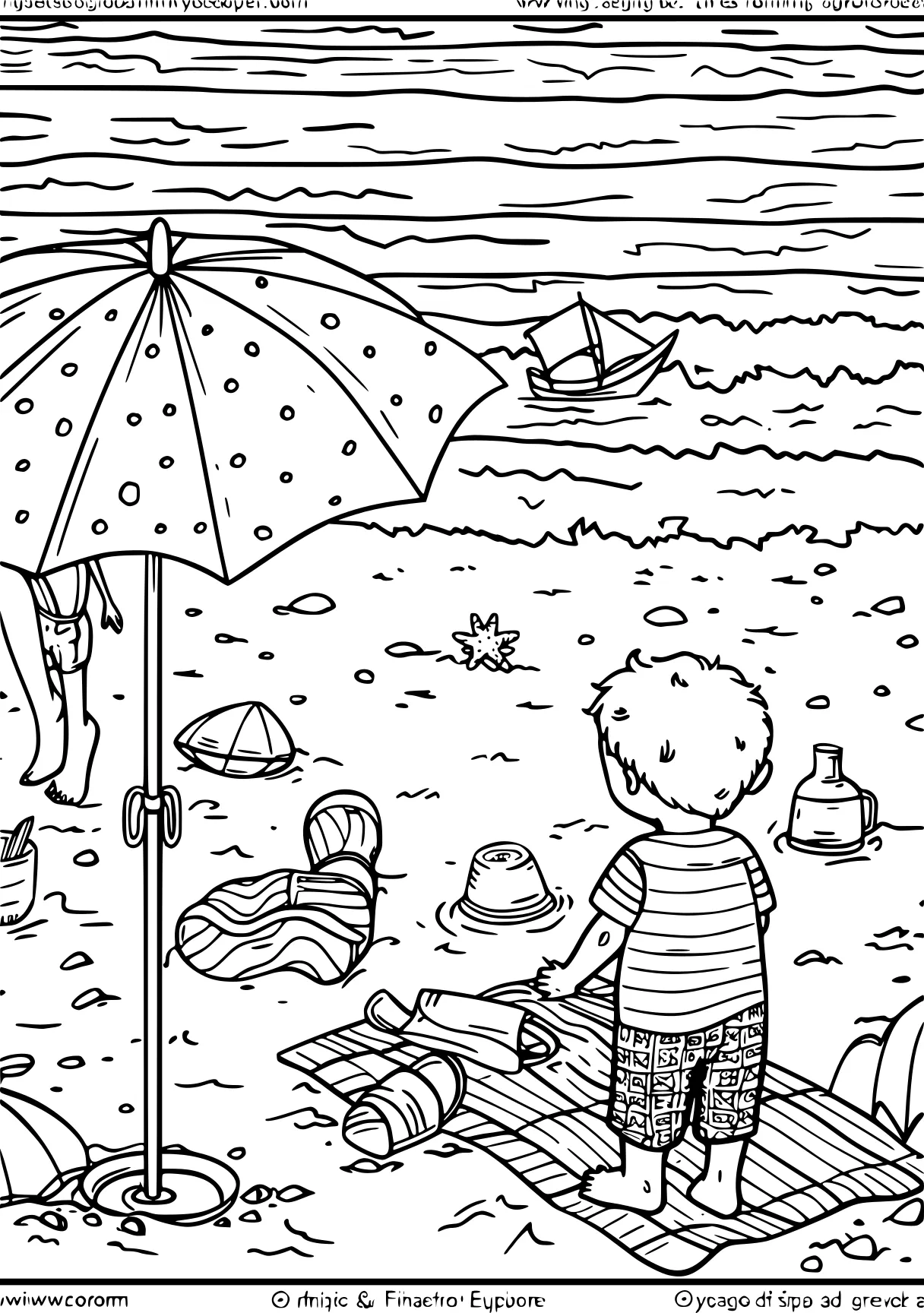 at the beach coloring pages, colouring, coloring, camping, free page downloads