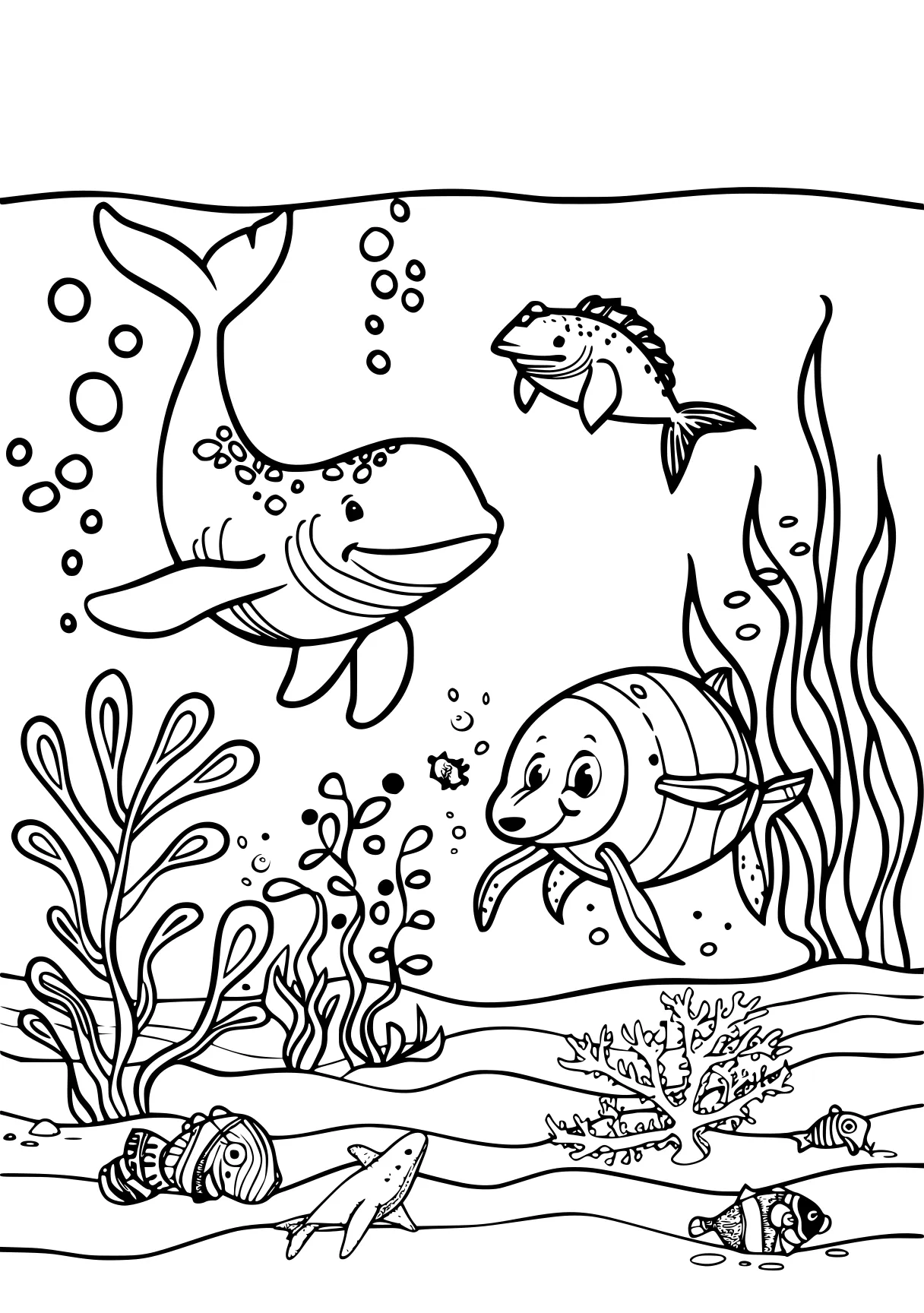 ocean animals coloring pages aquarium, fish, guppies, free page downloads