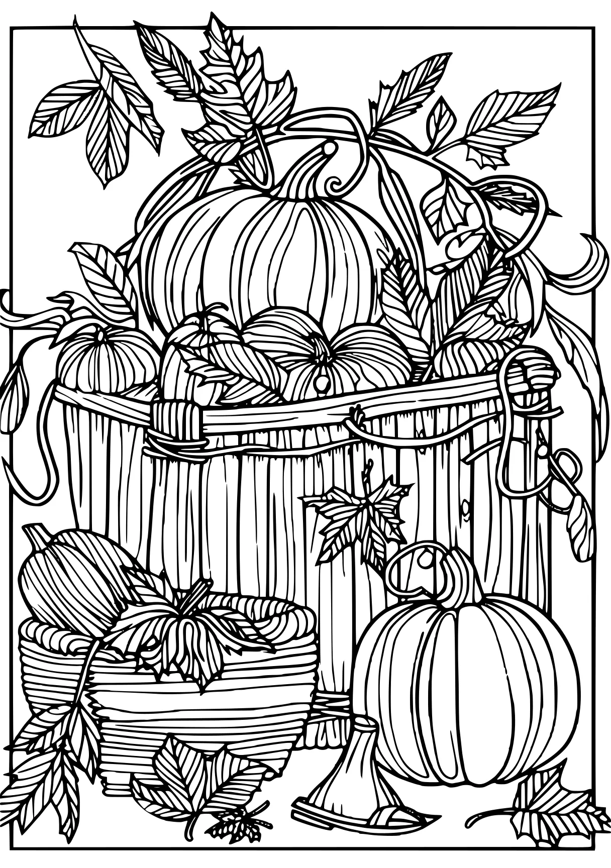 coloring pages for autumn, pumpkin, october, vegetable, free page downloads