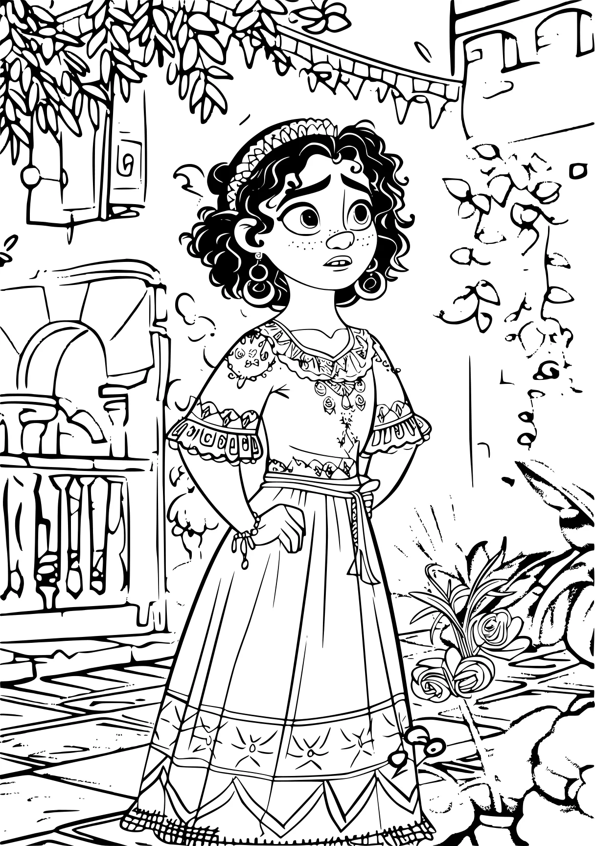 encanto colouring pages, belle, cinderella, jasmine, free coloring page downloads