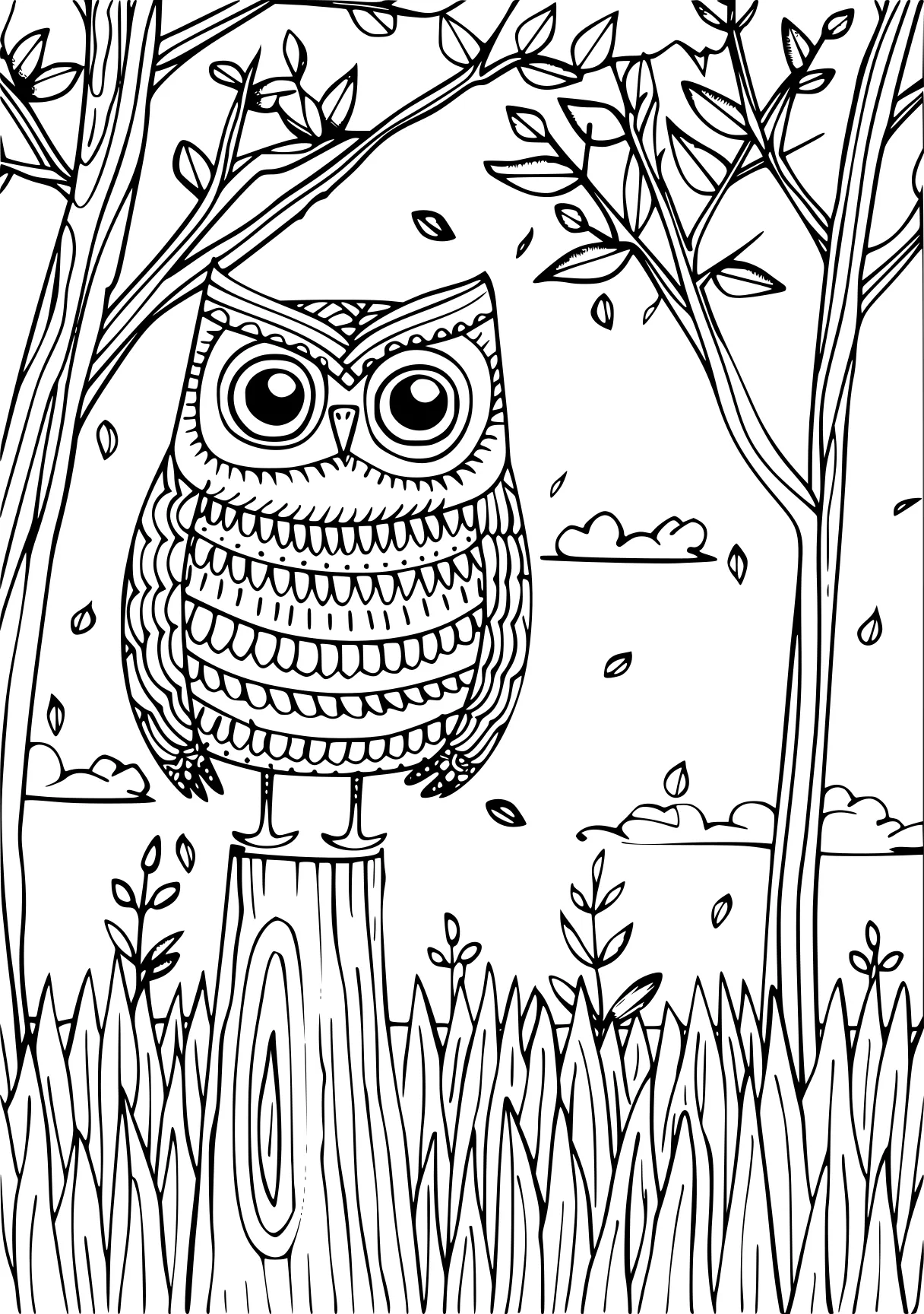 coloring pages for adults animals owl, zentangle, colouring, free page downloads