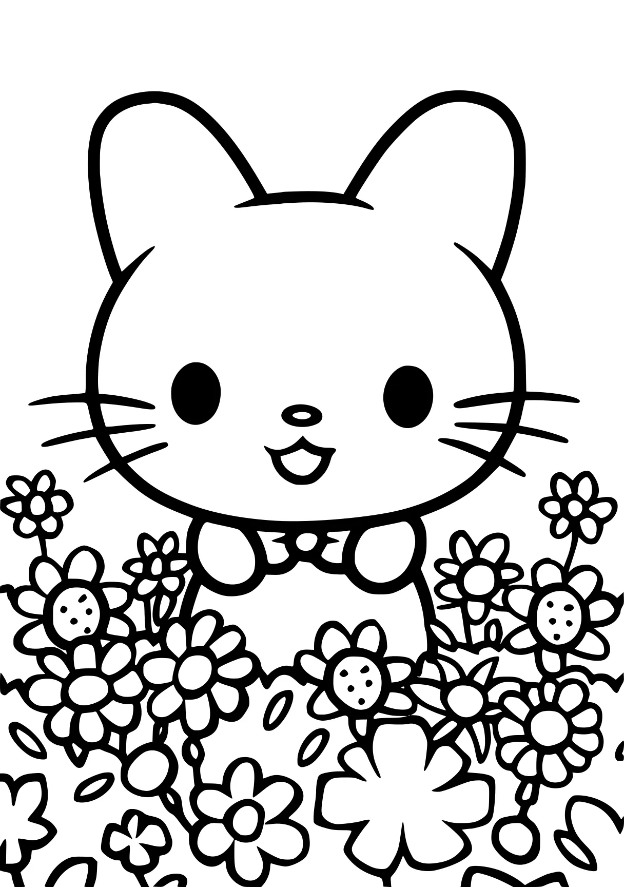 sanrio coloring pages, sanrio, kitty, bunny, free page downloads