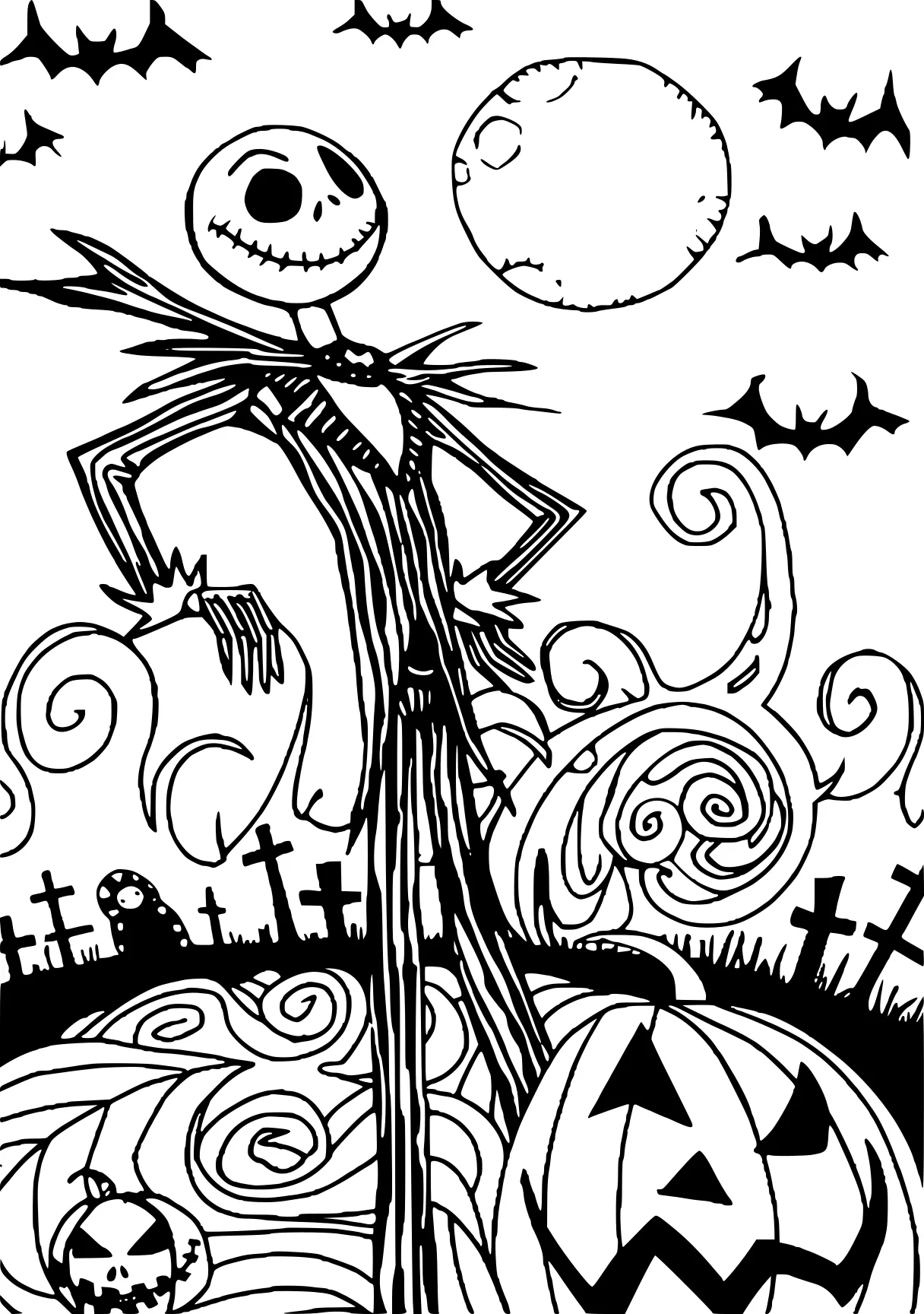 coloring pages nightmare before christmas skellington, vampirina, muertos, skeleton, halloween, free page downloads