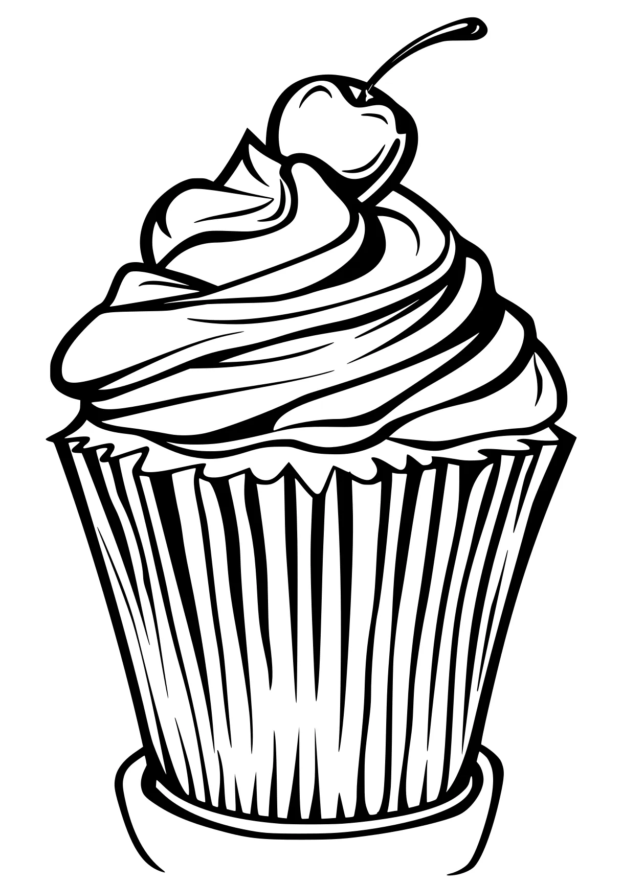 cupcake coloring page cupcake, cake, birthday, wall, illustrator, free downloads