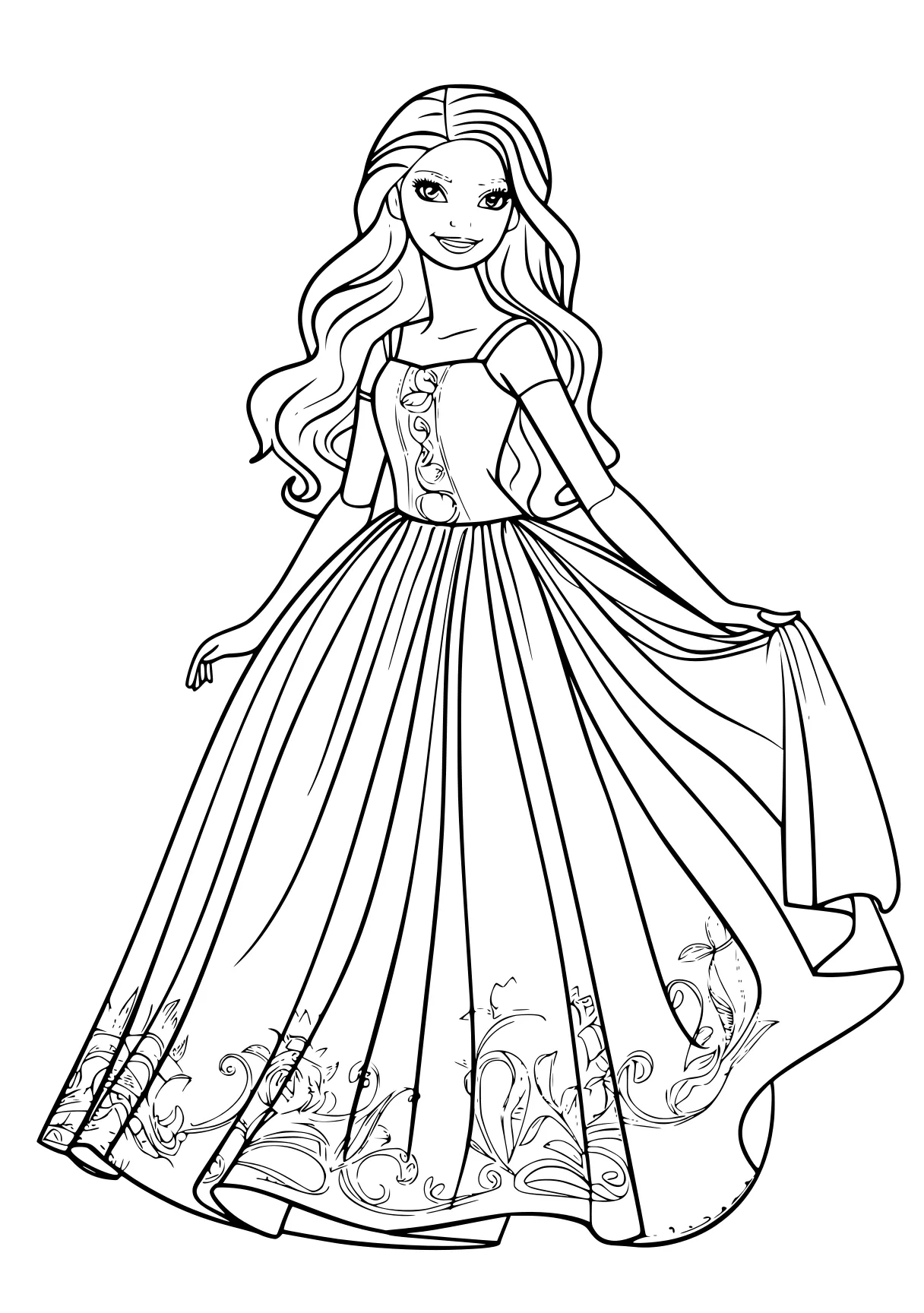 barbie coloring sheet rapunzel, princess, tangled, cinderella, free page downloads