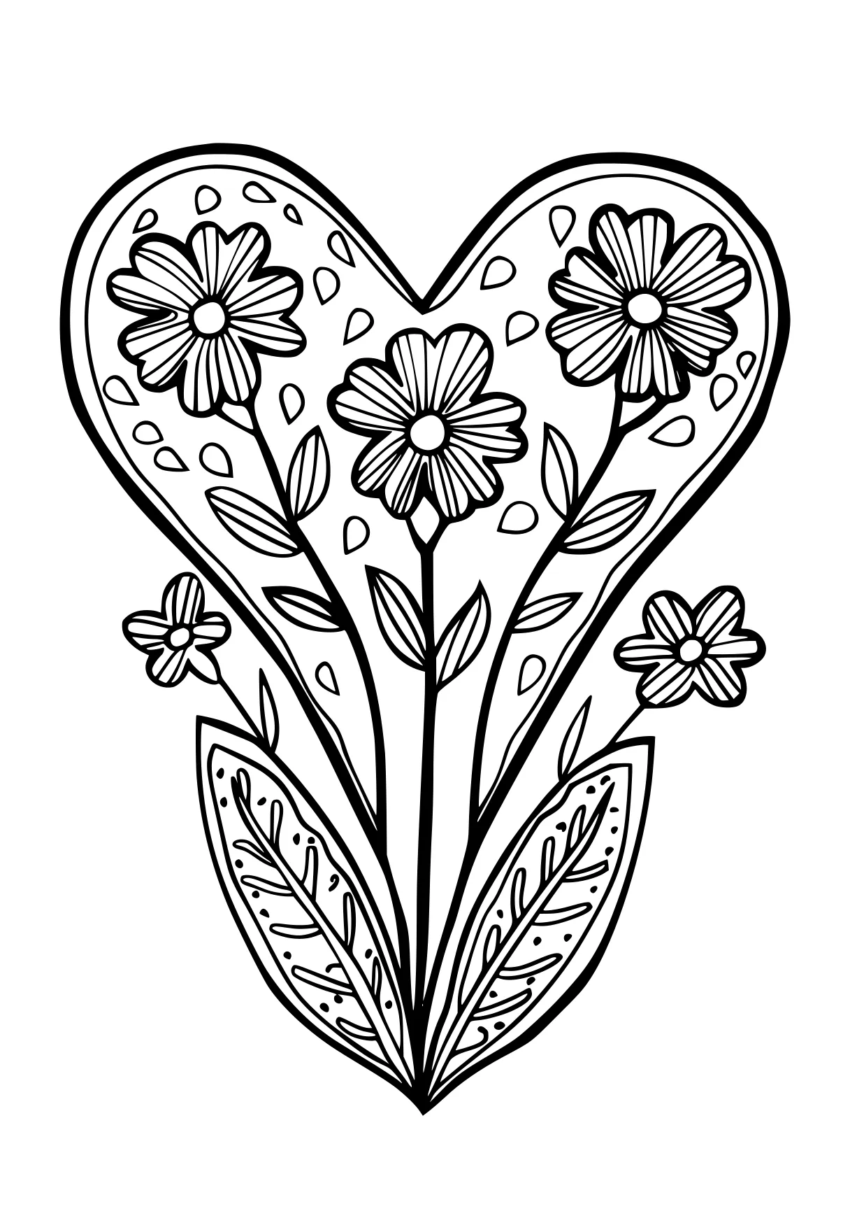 printable coloring sheets, flower, floral, heart, free page downloads