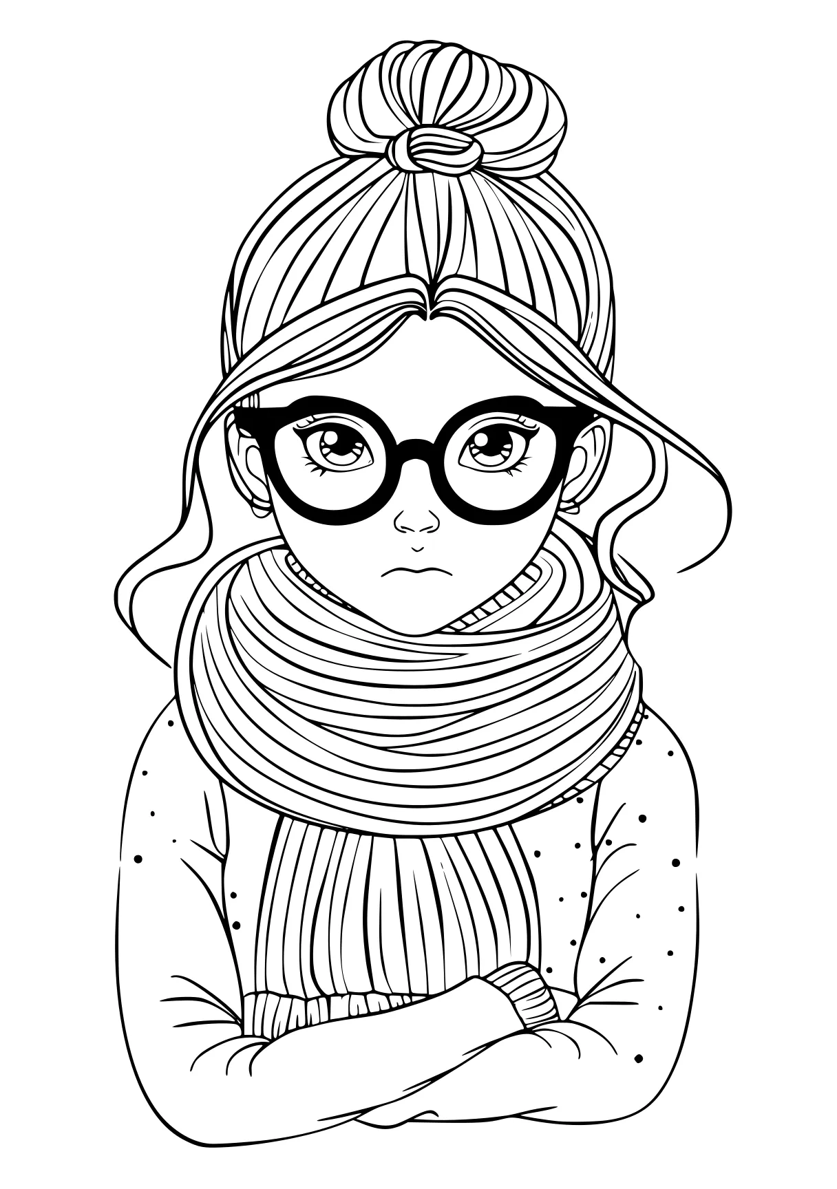 cute coloring pages illustrator, sweater, beanie, winter, free page downloads