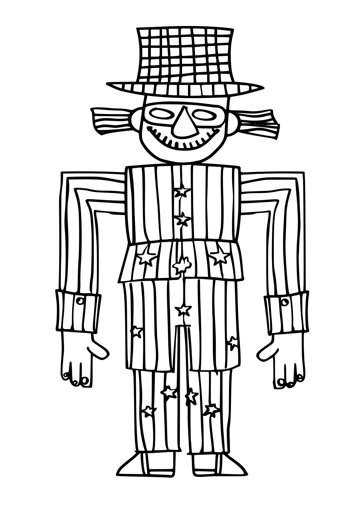 4th of july coloring page nutcracker, pilgrim, scarecrow, muertos, free downloads