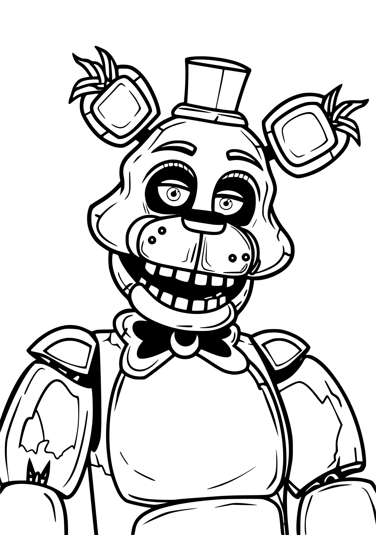 five nights at freddy's coloring page fnaf, fazbear, bonnie, freddy, chica, free downloads