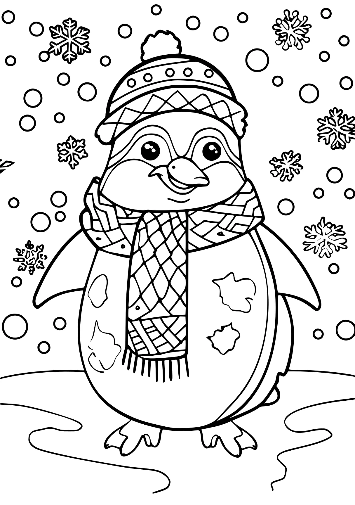 winter coloring pages, penguin, snowman, olaf, free page downloads