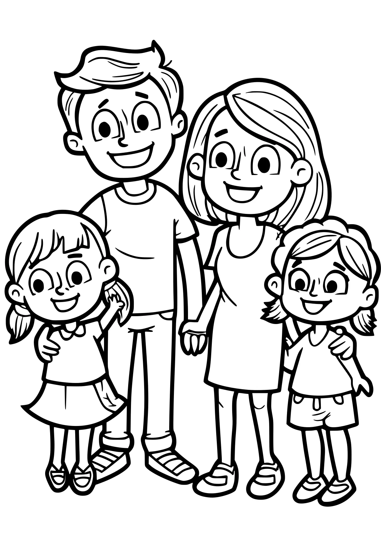 family coloring page children, kids, childrens, free downloads