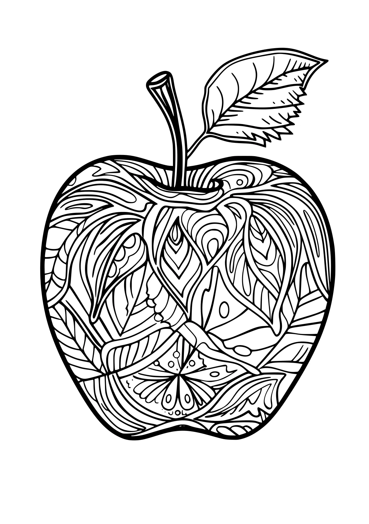 apple coloring page apple, vegetable, zentangle, free downloads