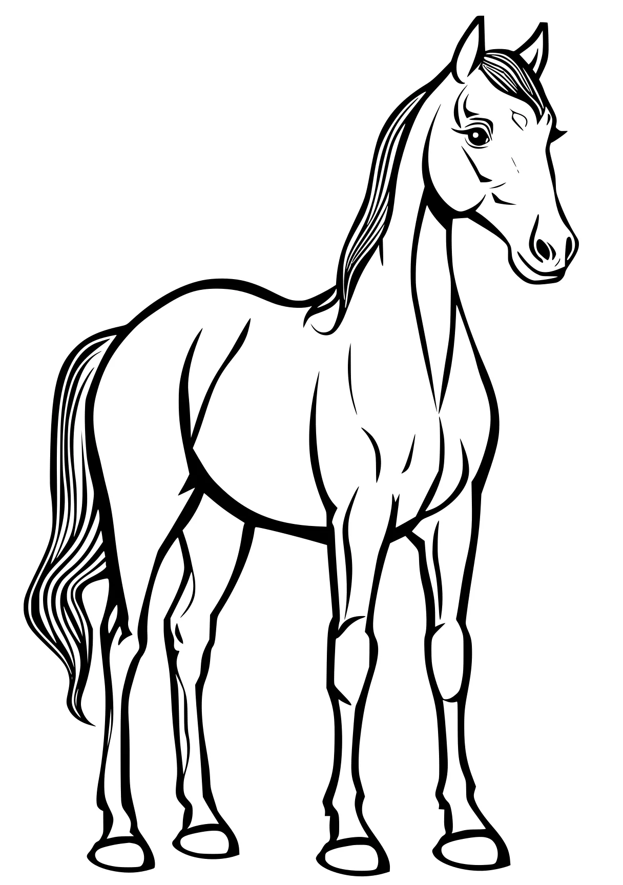 horse colouring horse, unicorn, pony, mlp, caticorn, free coloring page downloads