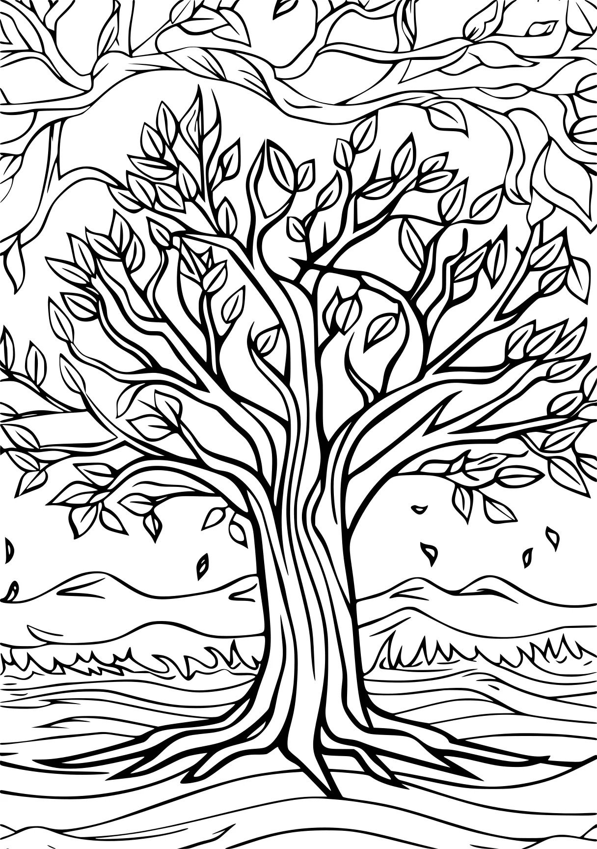 tree coloring page tree, zacchaeus, trees, free downloads