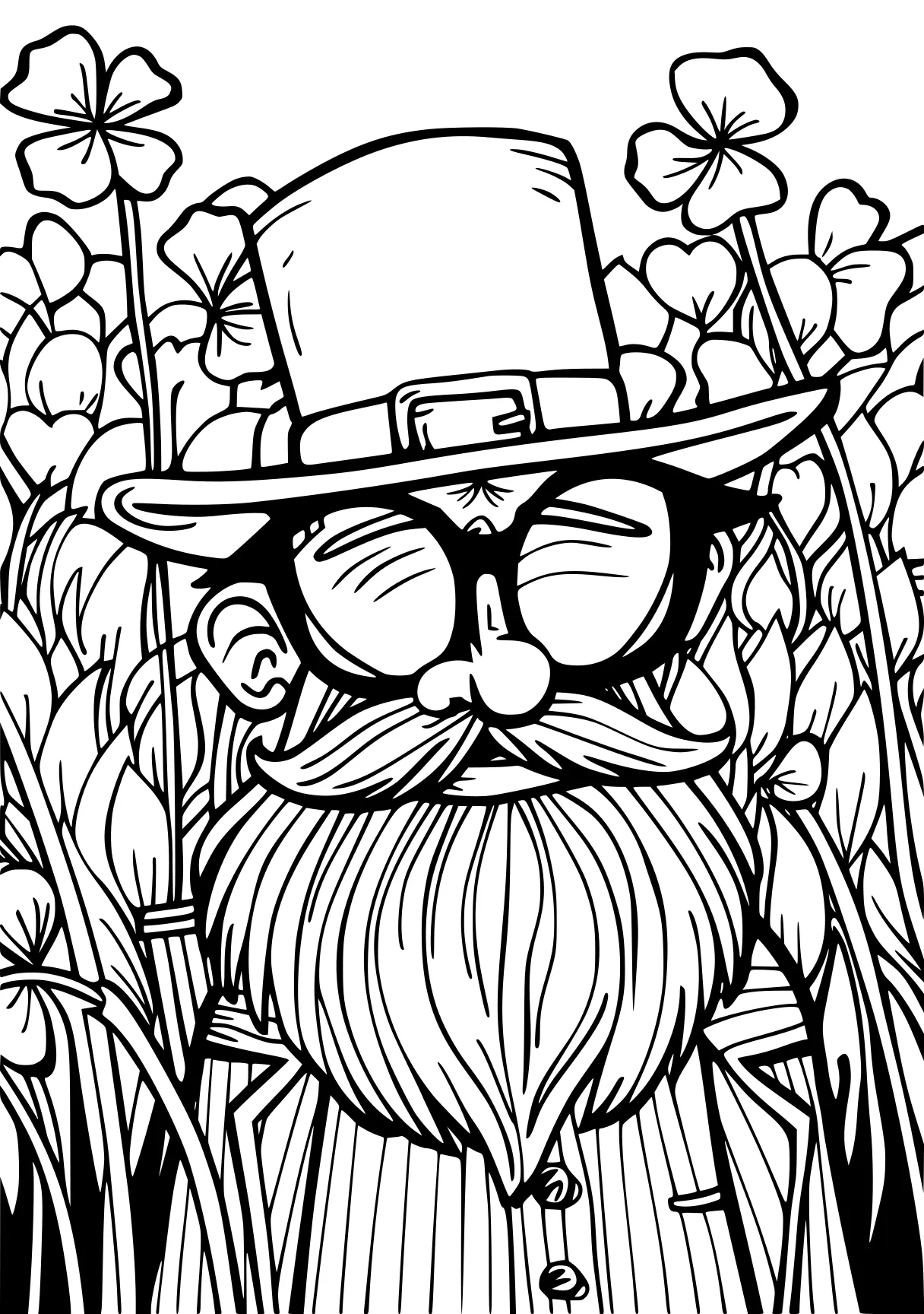 st patricks day colouring pages, scarecrow, gnome, illustrator, free coloring page downloads