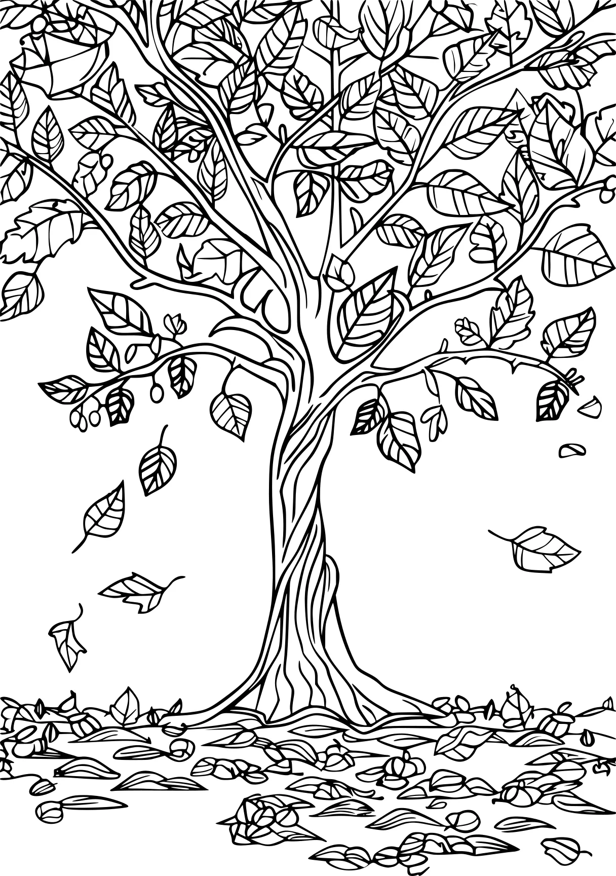 coloring pages for autumn, zacchaeus, tree, trees, free page downloads