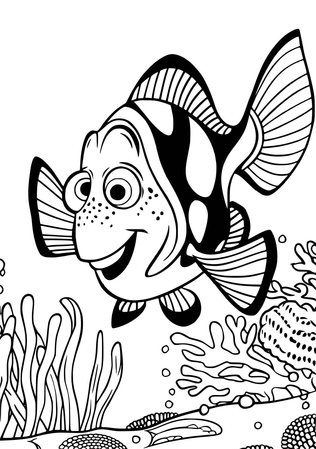 finding nemo coloring pages fish, nemo, dory, guppies, free page downloads