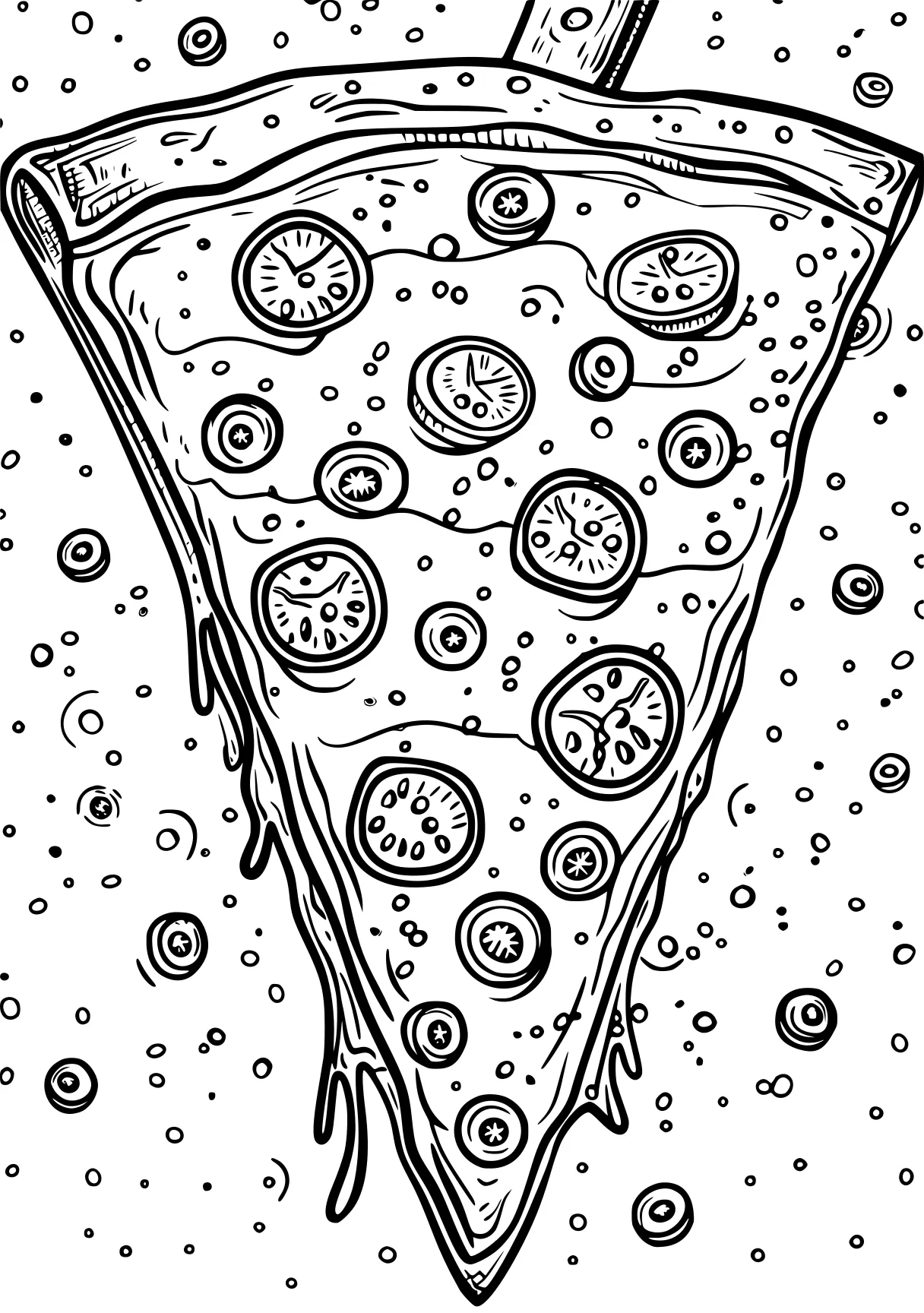 pizza coloring page pizza, bubble, zentangle, free downloads