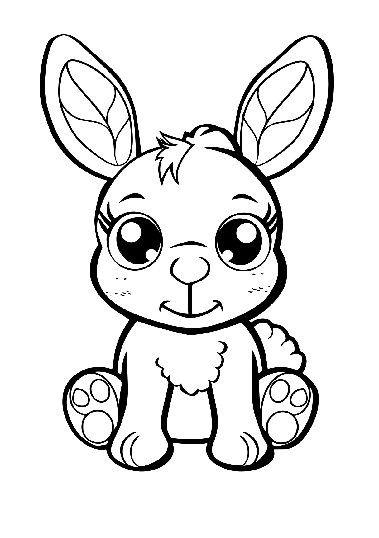 coloring pages cute animals eevee, rabbit, bunny, scorbunny, stitch, free page downloads