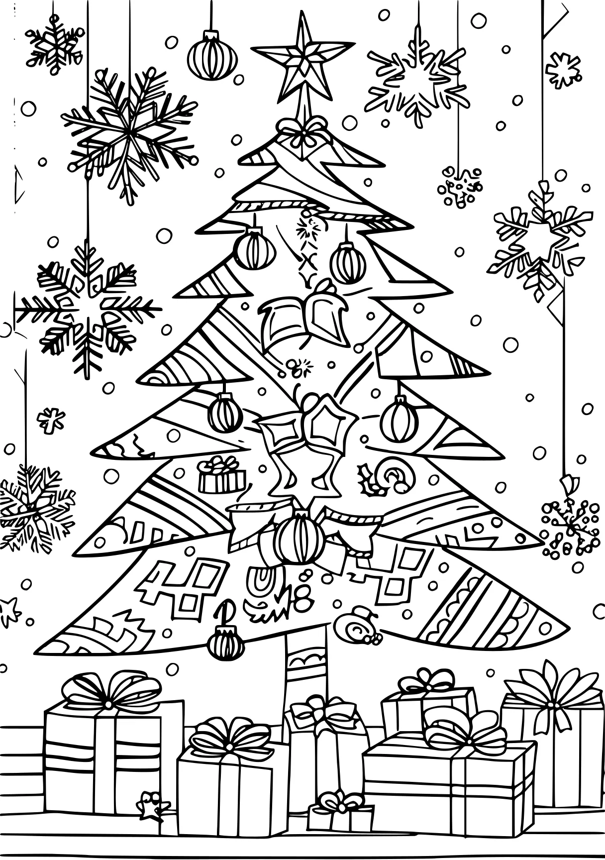 free christmas coloring pages ornament, tree, merry, page downloads